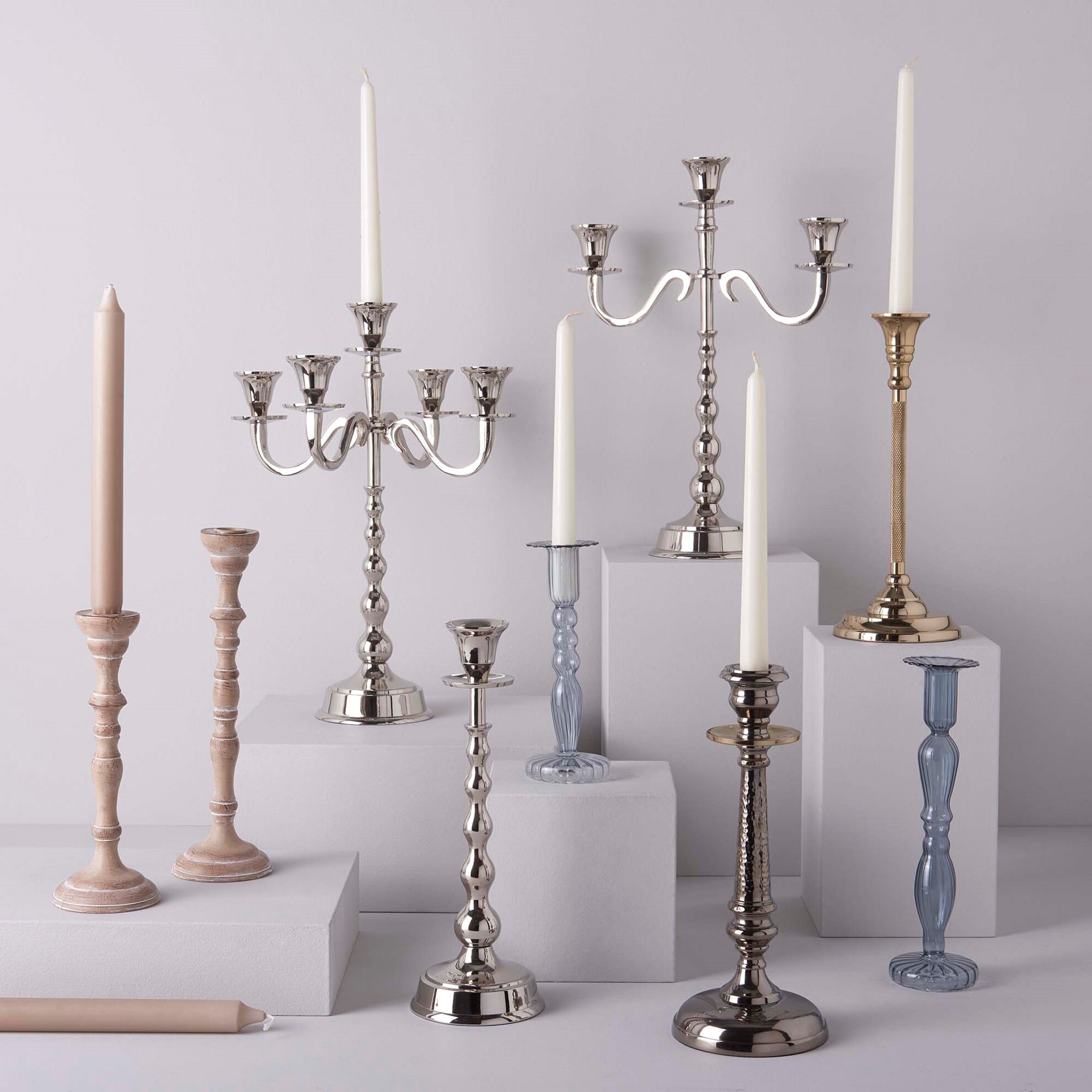 resm Linens Armina Paslanmaz Çelik 28 cm Şamdan Gold