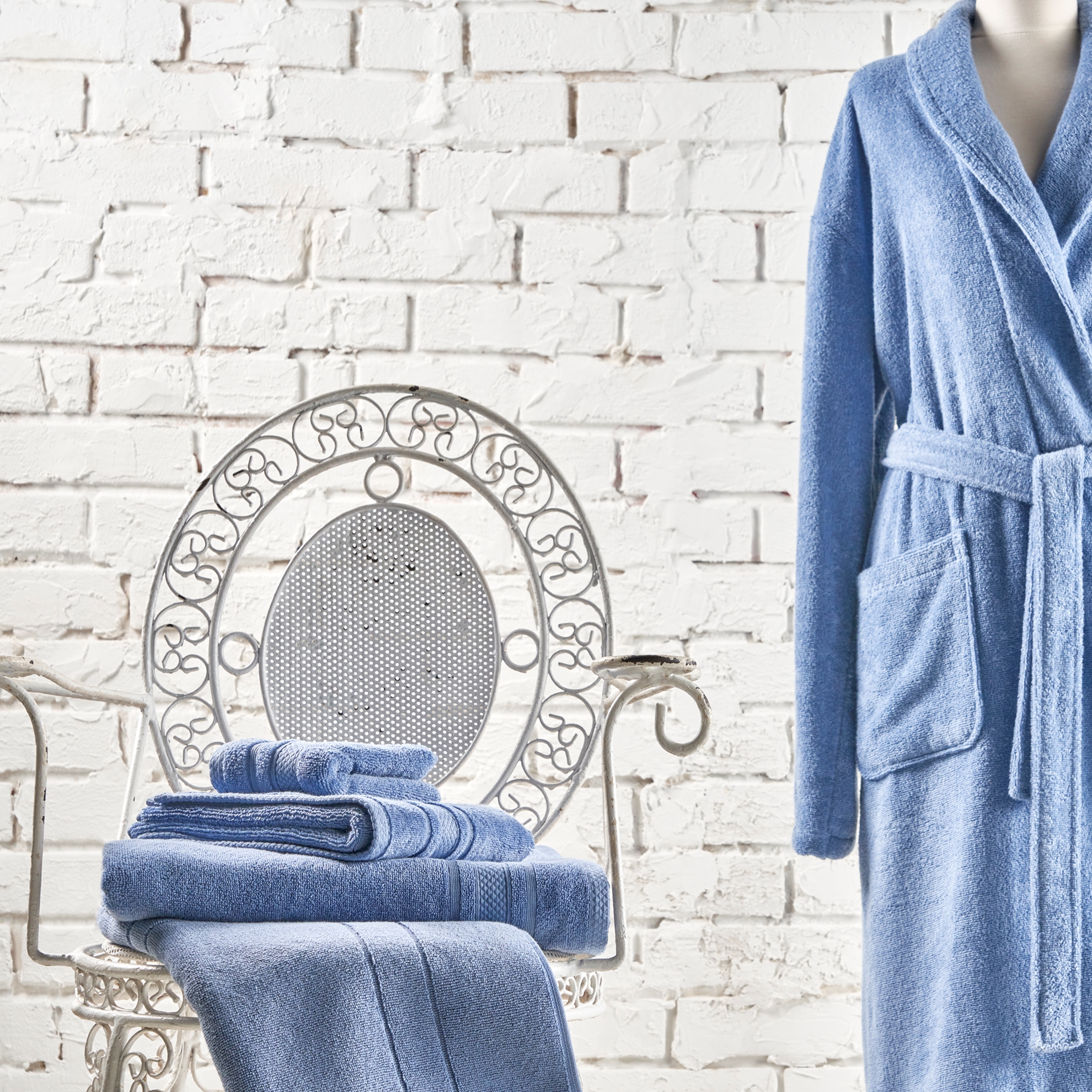 resm Linens Soft Pamuk 85x150 cm Banyo Havlusu Koyu Mavi