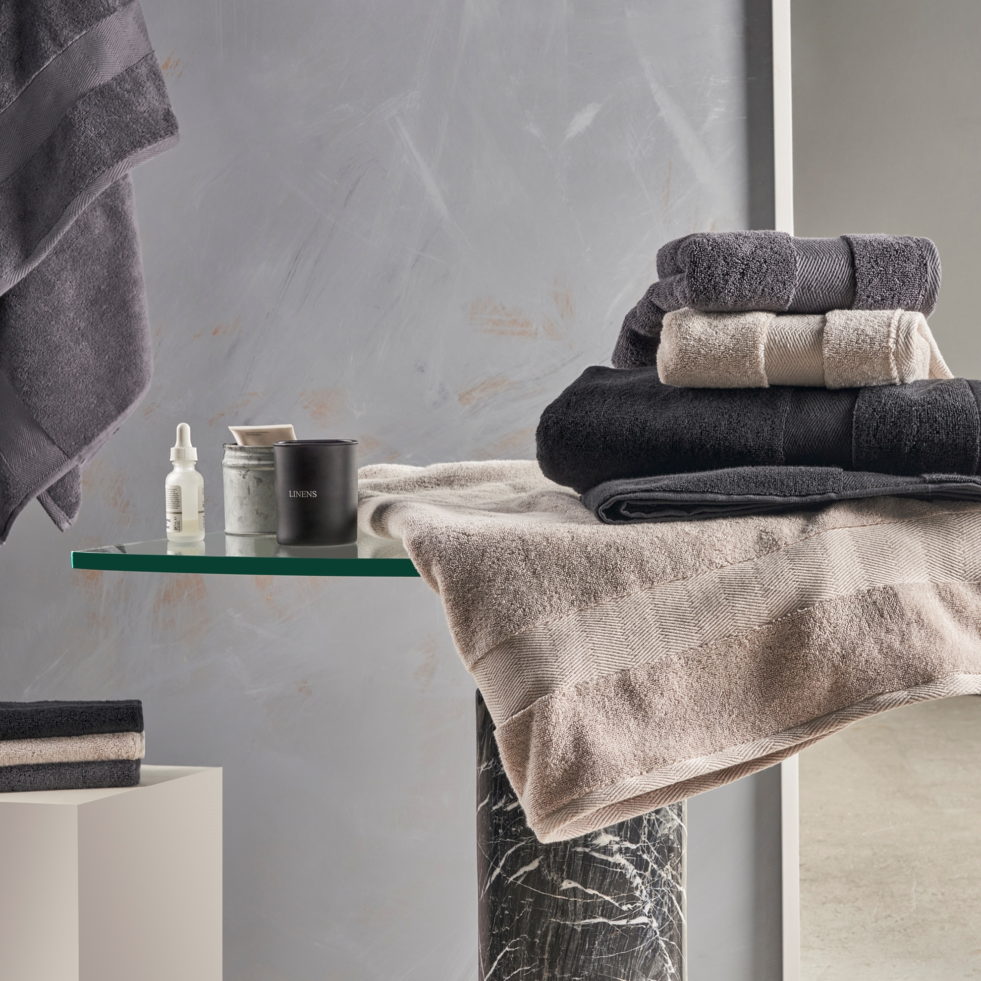 resm Linens Premium Pamuk 30x45 cm El Havlusu Vizon