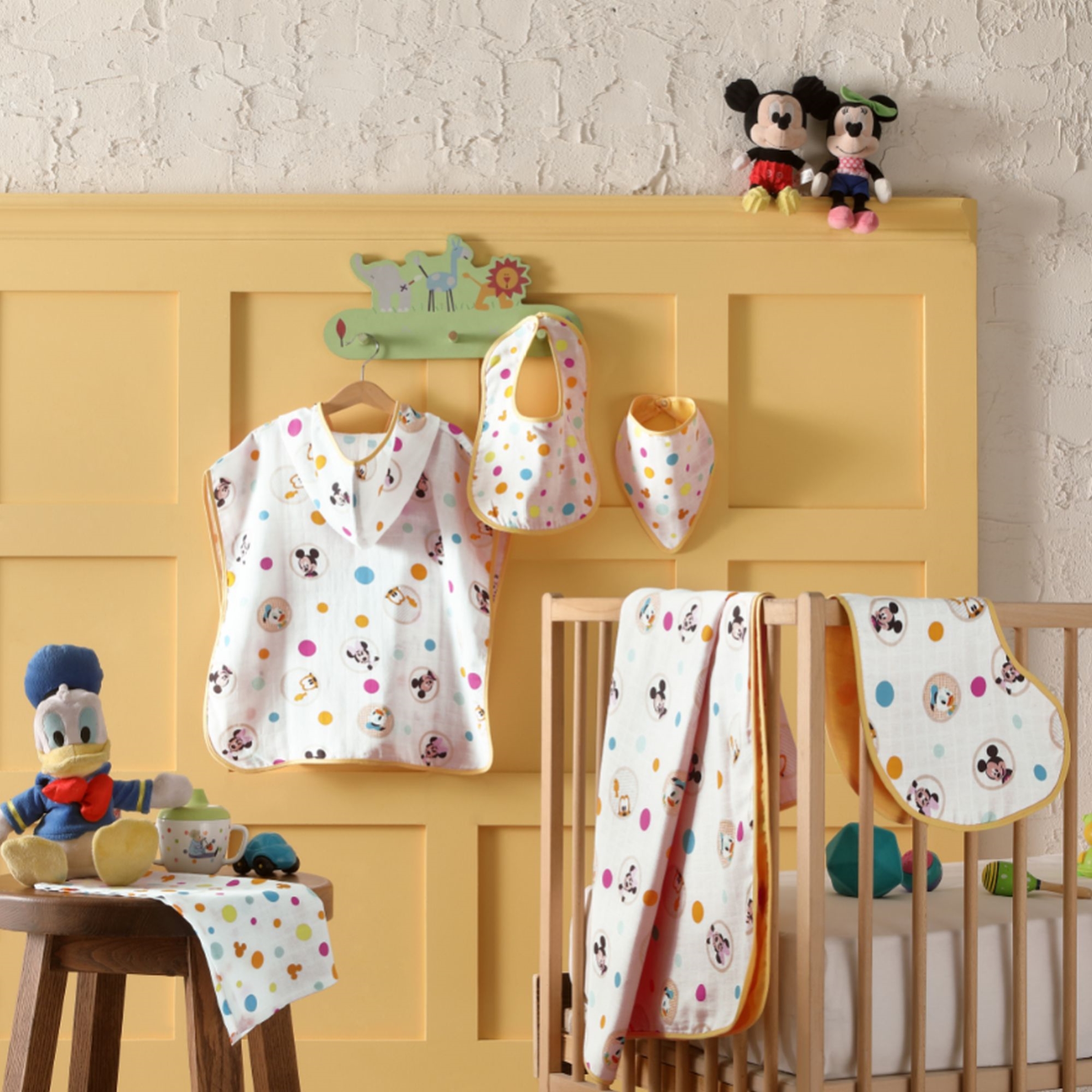 resm Lisanslı Disney Mickey Pamuk 40x20 cm 3' lü Müslin Bandana