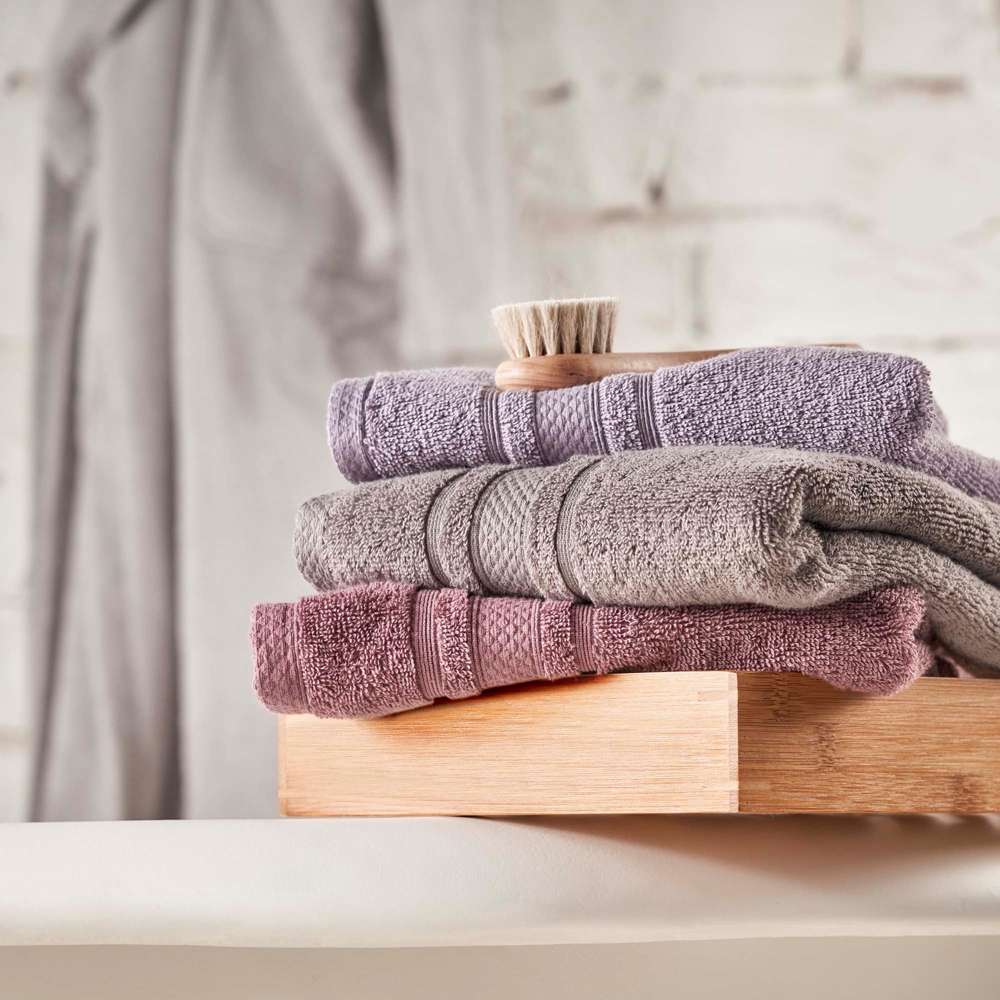 resm Linens Soft Pamuk Bornoz Gri M