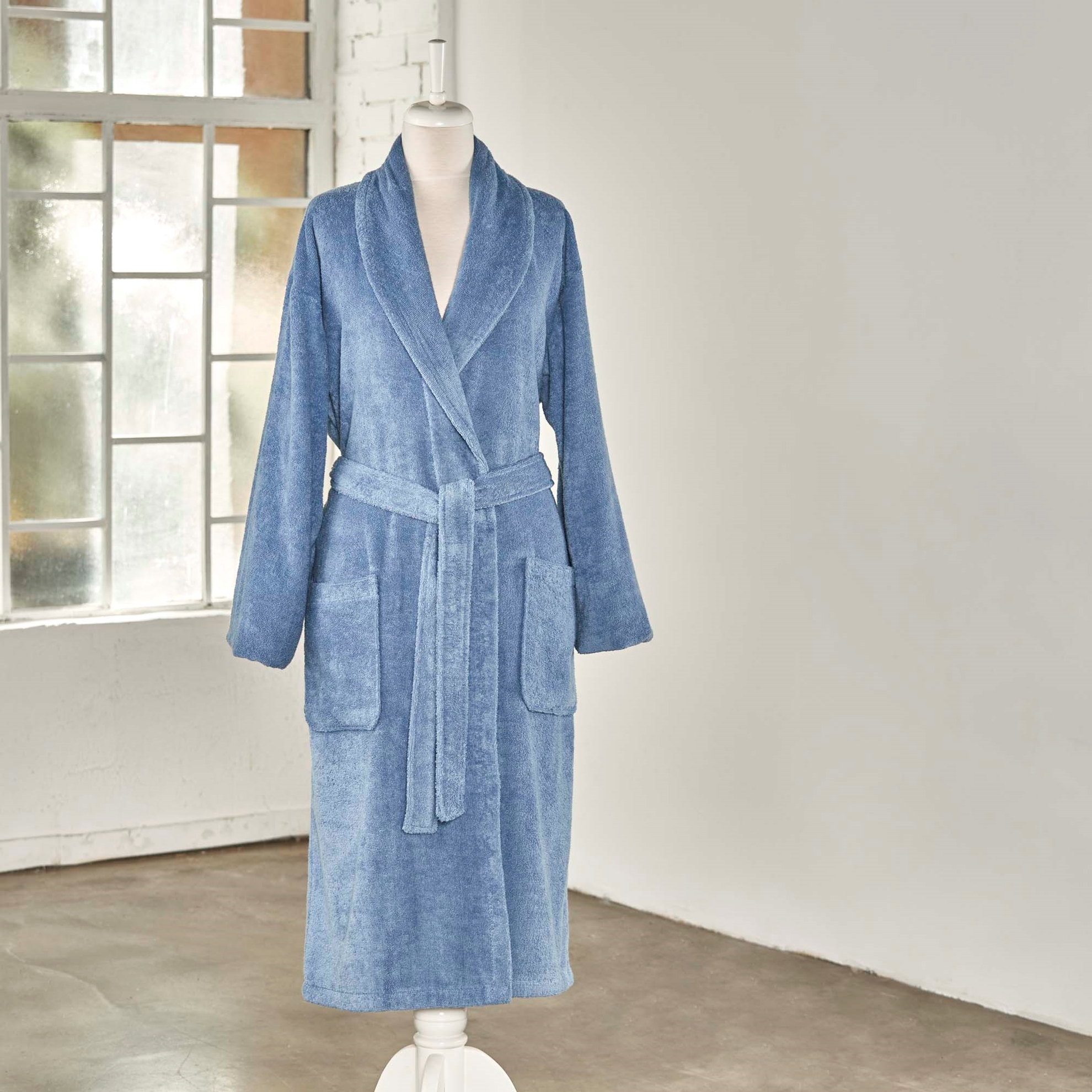 resm Linens Soft Pamuk Bornoz Mavi xL