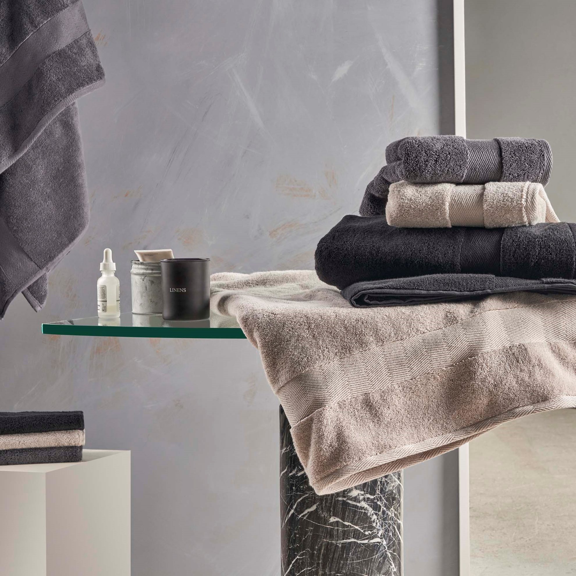 resm Linens Premium Pamuk 50x85 cm Yüz Havlusu Antrasit