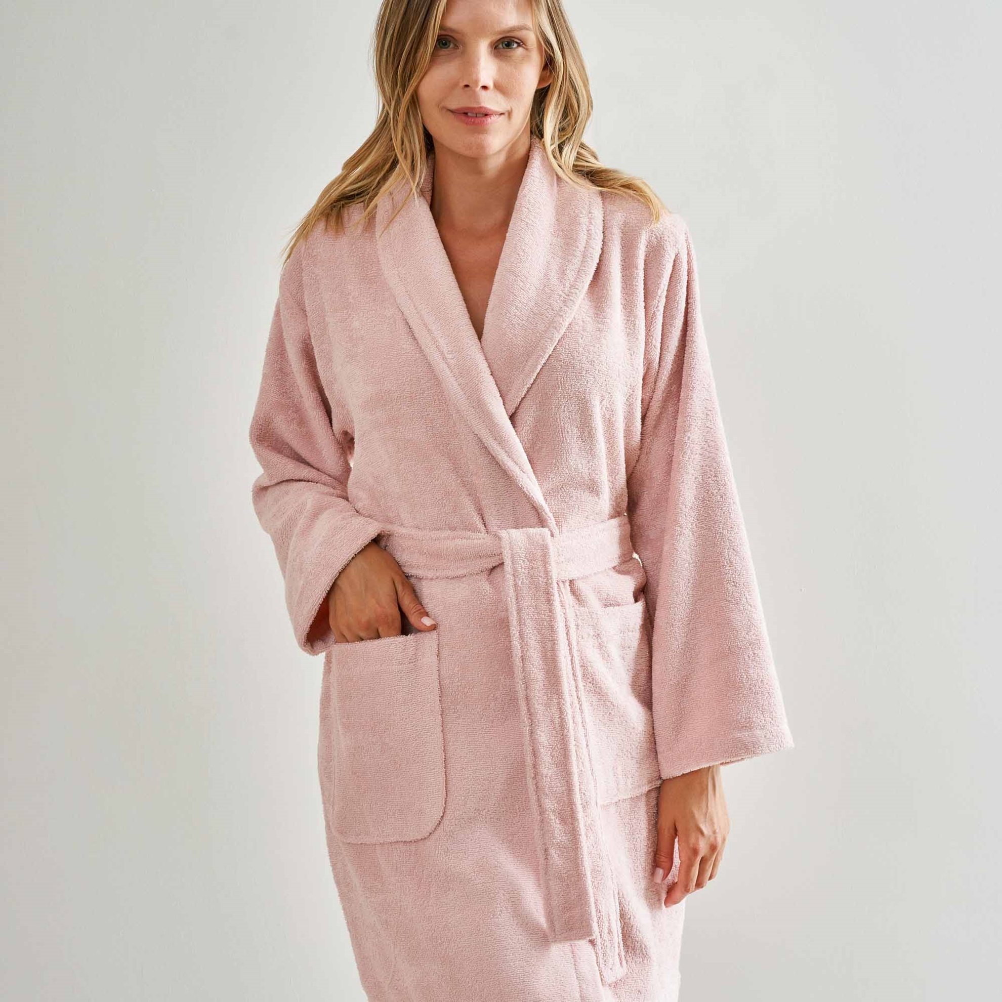 resm Linens Soft Pamuk Bornoz Pudra M