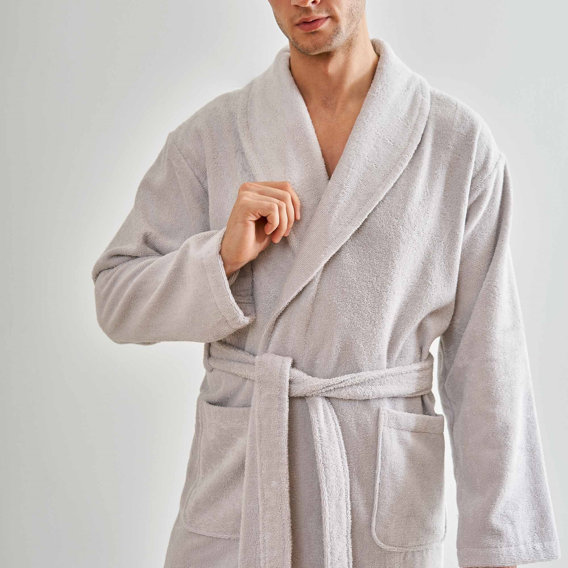 resm Linens Soft Pamuk Bornoz Gri xL