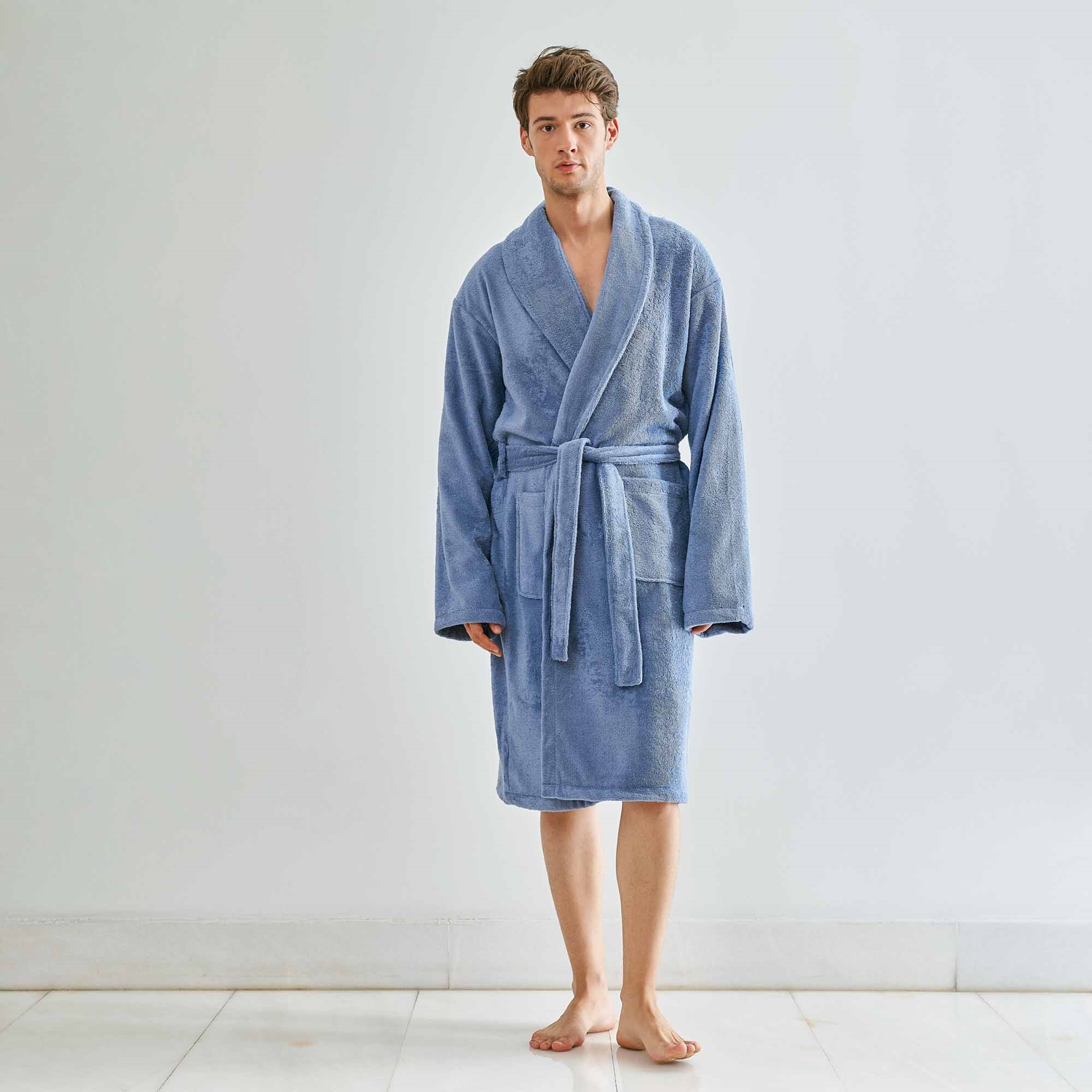 resm Linens Soft Pamuk Bornoz Mavi xL