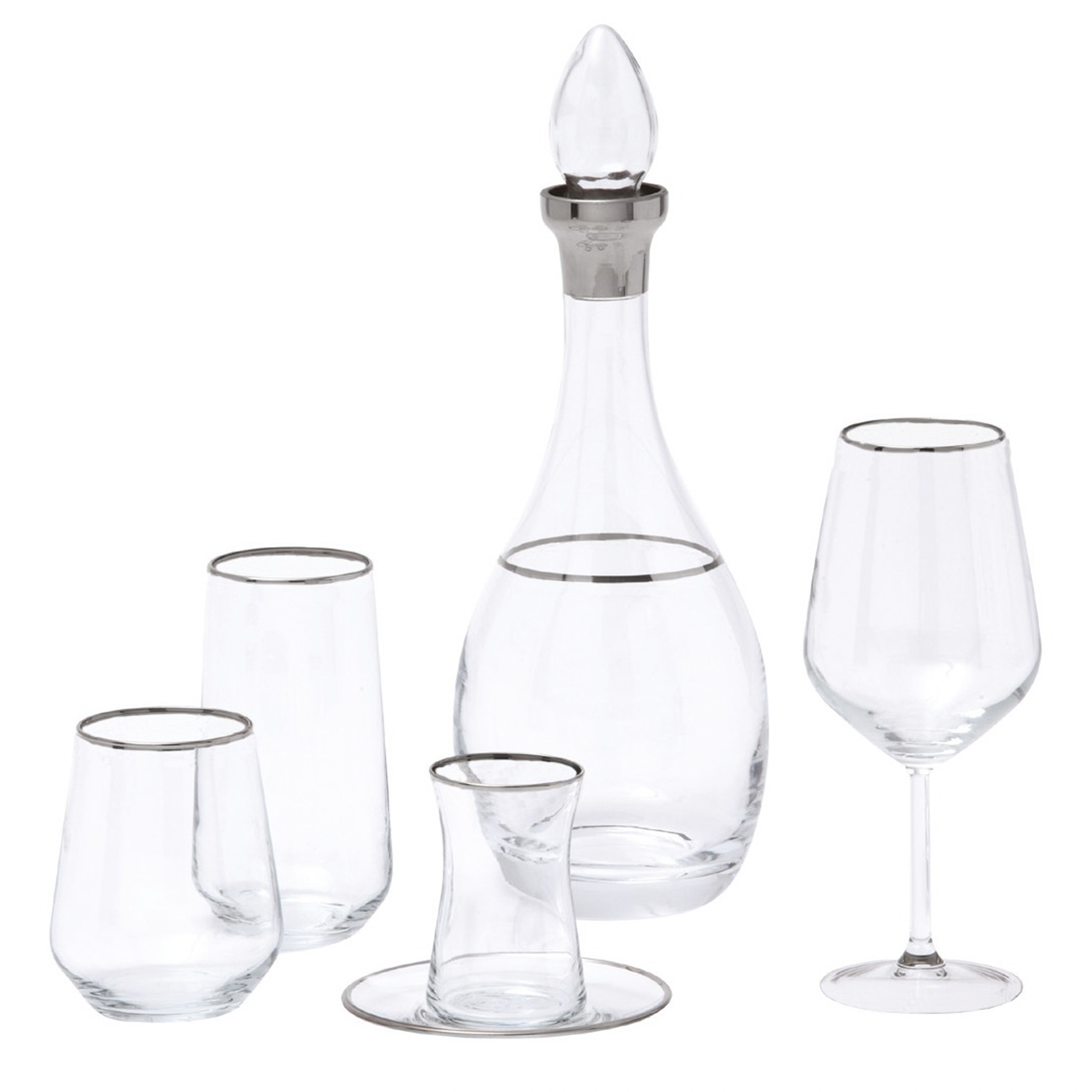 resm Pierre Cardin Arty Platin 31 Parça Cam Su Takımı