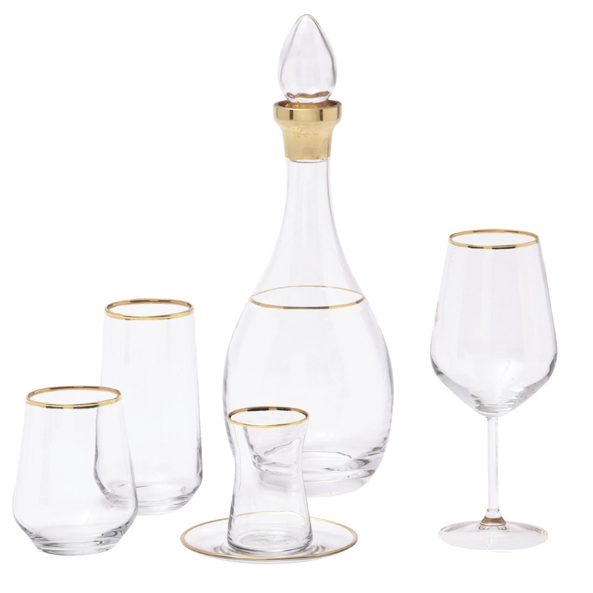 resm Pierre Cardin Arty Gold 31 Parça Cam Su Takımı