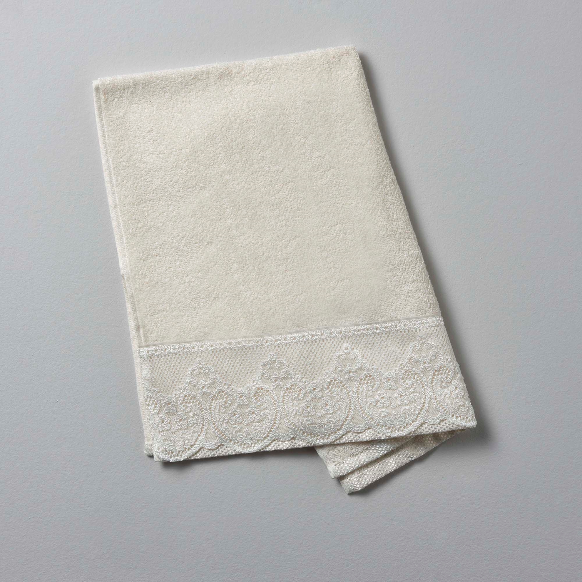 resm Linens Lace Pamuk 50x80 cm Yüz Havlusu Ekru