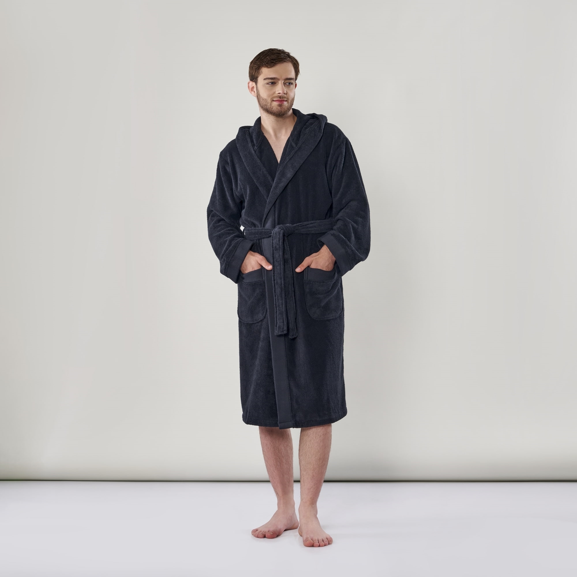 resm Linens Premium Pamuk XL Bornoz Siyah