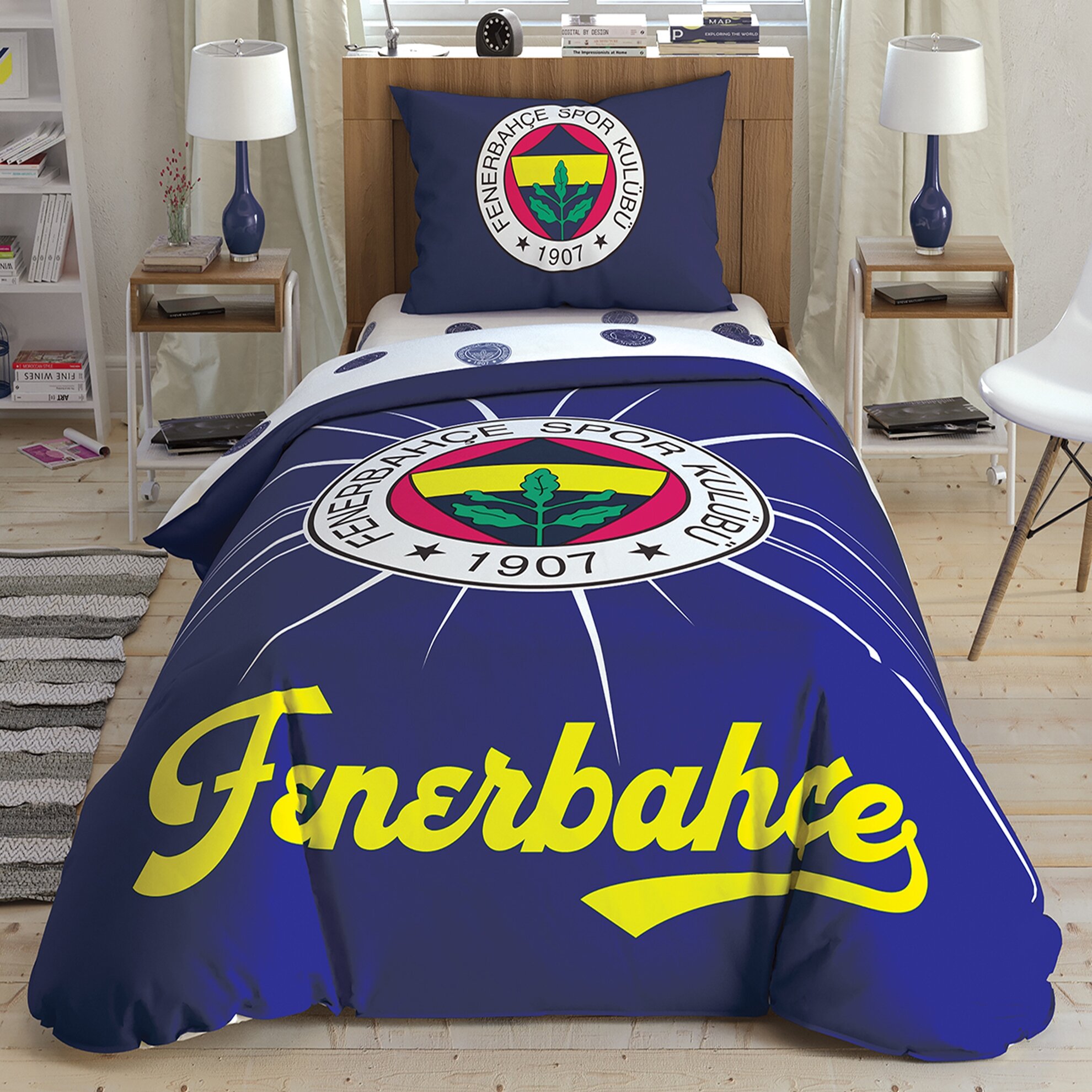 Fenerbahçe 1907 Logo Pamuk Lisanslı Kırlent