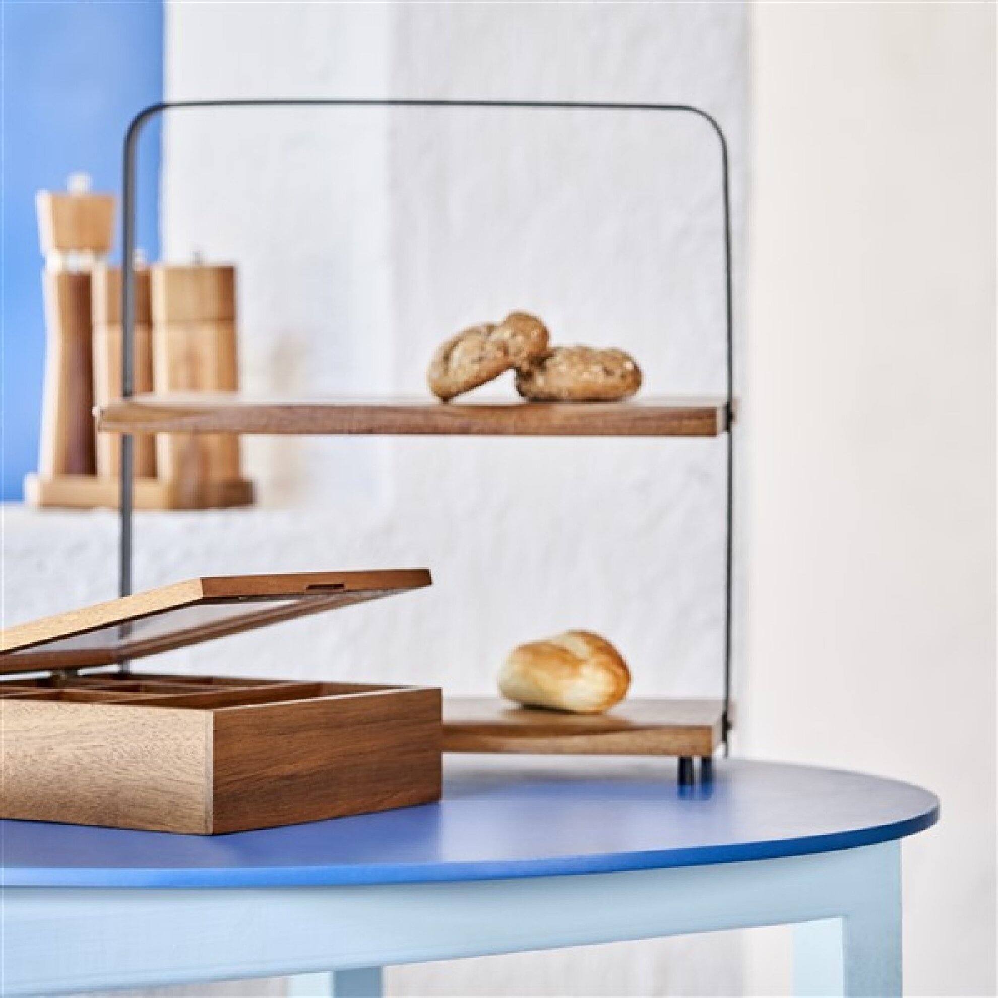 resm Linens Accacia Akasya 20,5x20,5x6,5 cm Düzenleyici Kutu