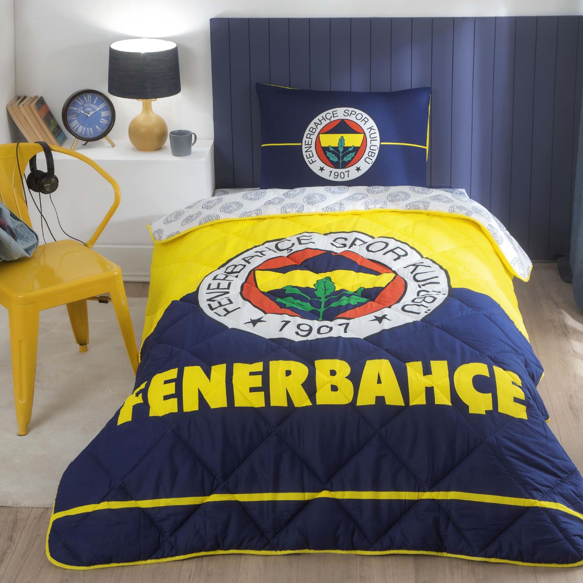 resm Taç Lisanslı Fenerbahçe Logo Tek Kişilik Yorgan Seti