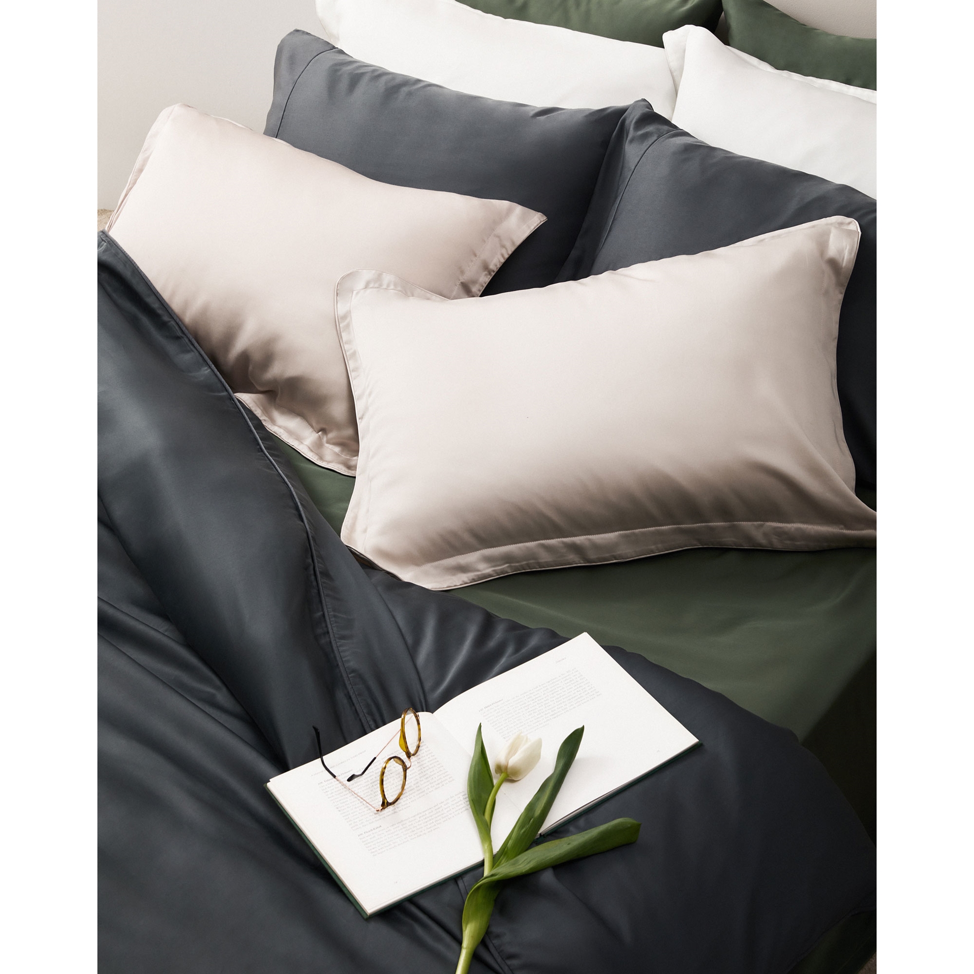 resm Linens X TENCEL™ Lyocell 2'li Standart Yastık Kılıfı Yeşil