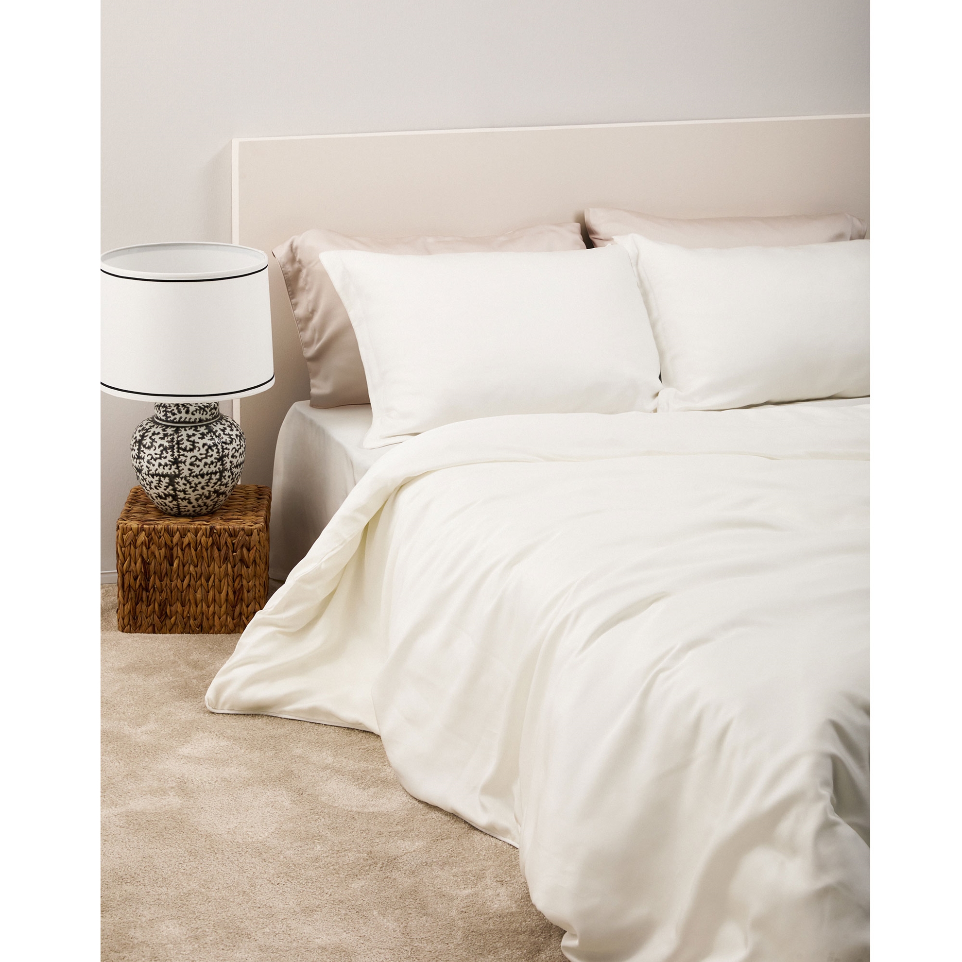 resm Linens X TENCEL™ Lyocell 2'li Volanlı Yastık Kılıfı Beyaz