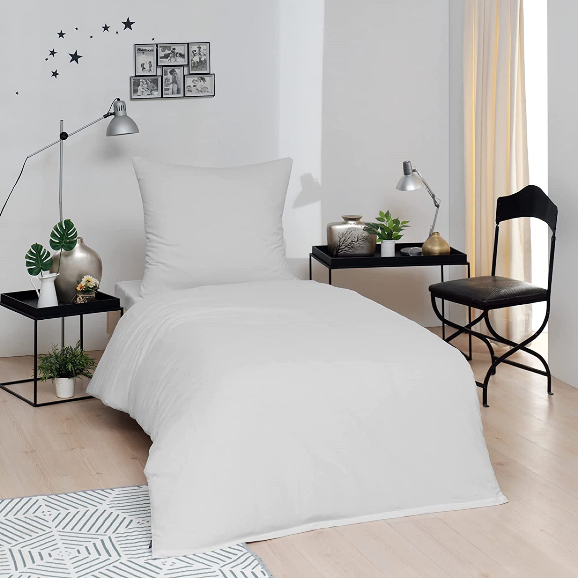 resm Brielle Tek Kişilik Ranforce Nevresim Seti Beyaz