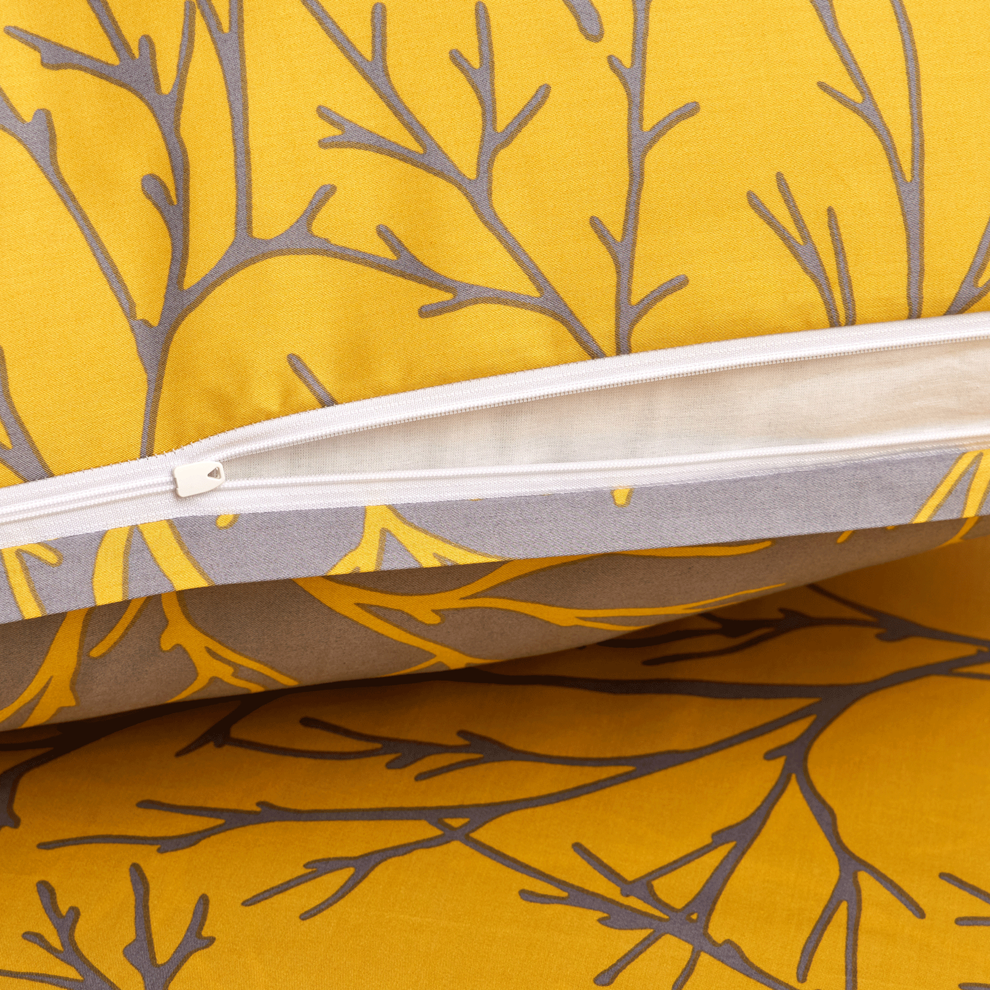 resm Brielle Çift Kişilik Saten Nevresim Seti Sarı