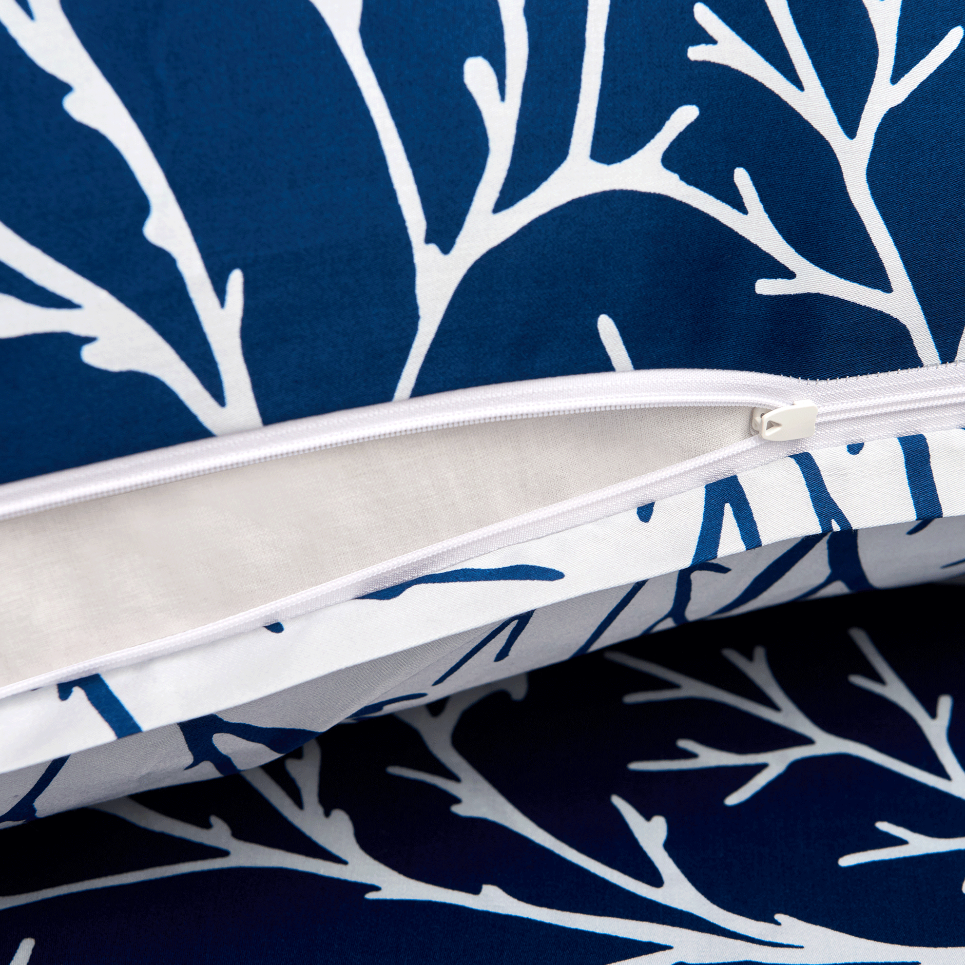 resm Brielle Çift Kişilik Saten Nevresim Seti Lacivert