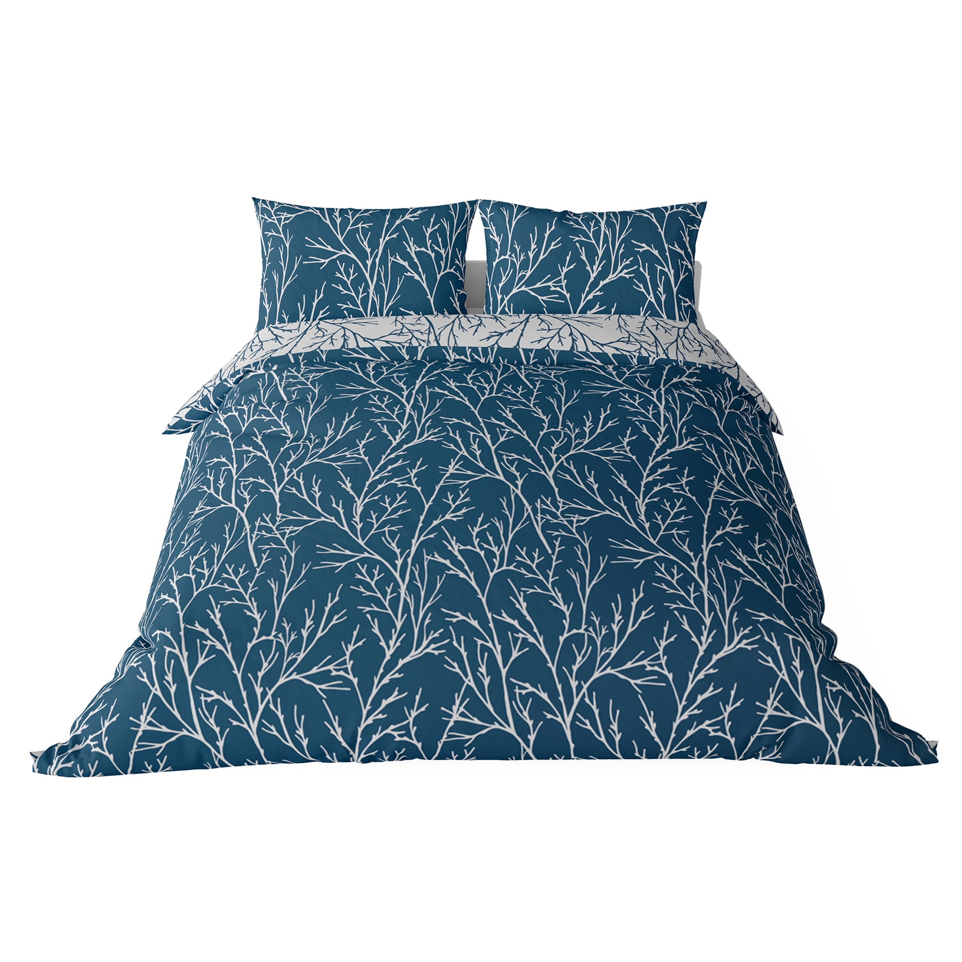 resm Brielle Queen Size Saten Nevresim Seti Lacivert