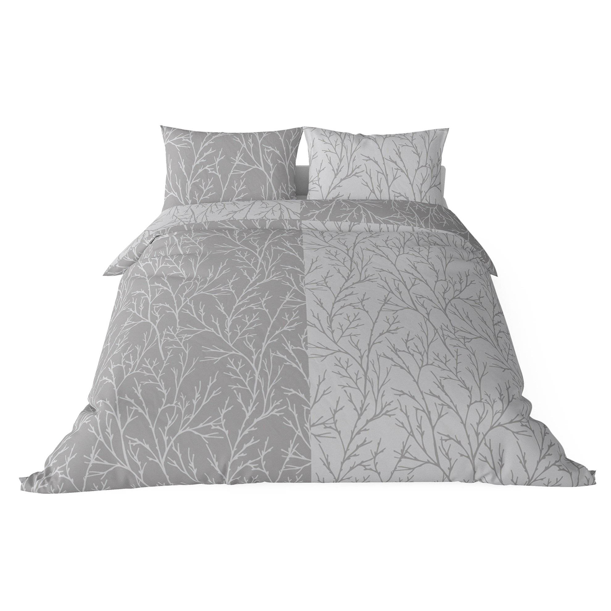 resm Brielle Queen Size Saten Nevresim Seti Gri