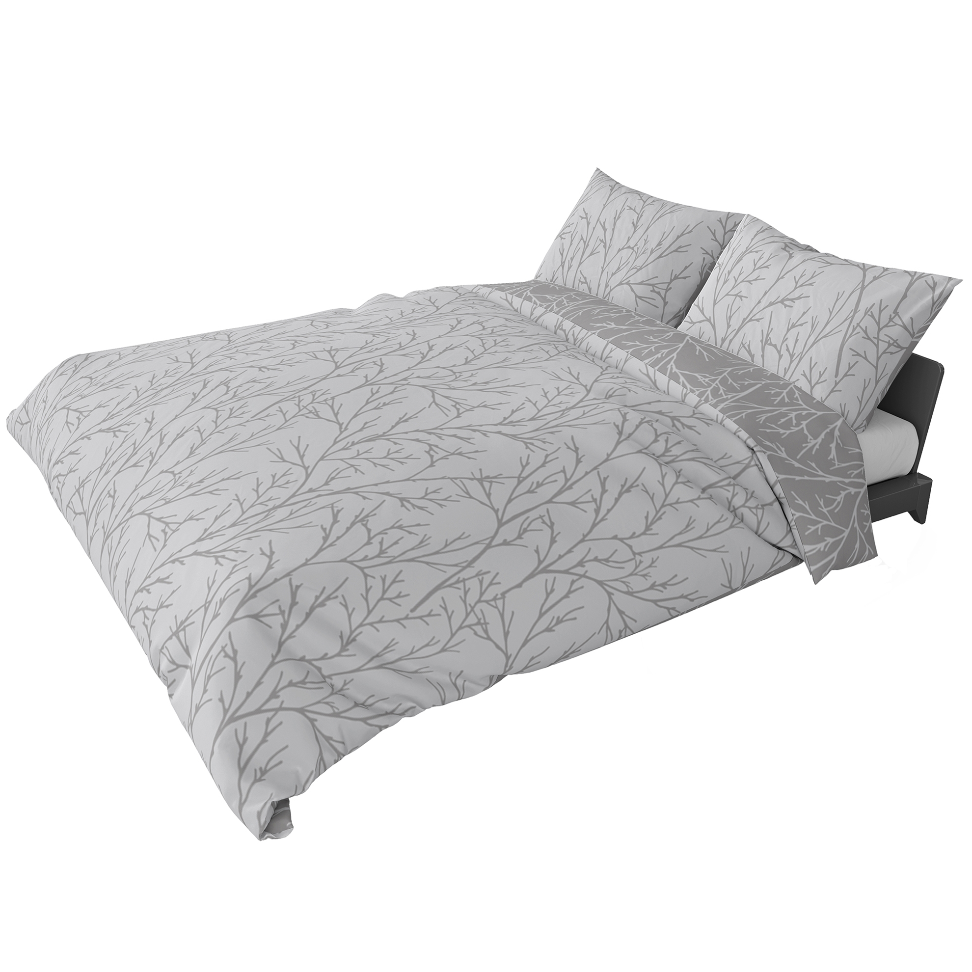 resm Brielle Queen Size Saten Nevresim Seti Gri