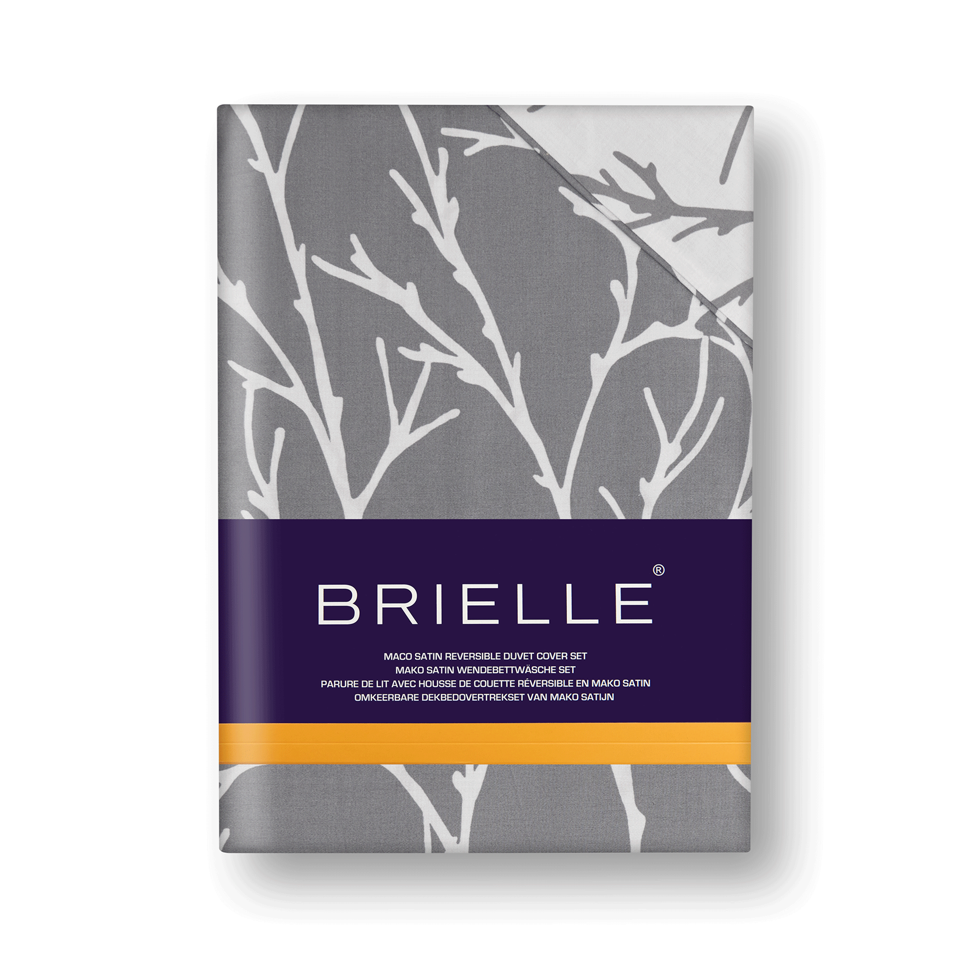 resm Brielle Queen Size Saten Nevresim Seti Gri