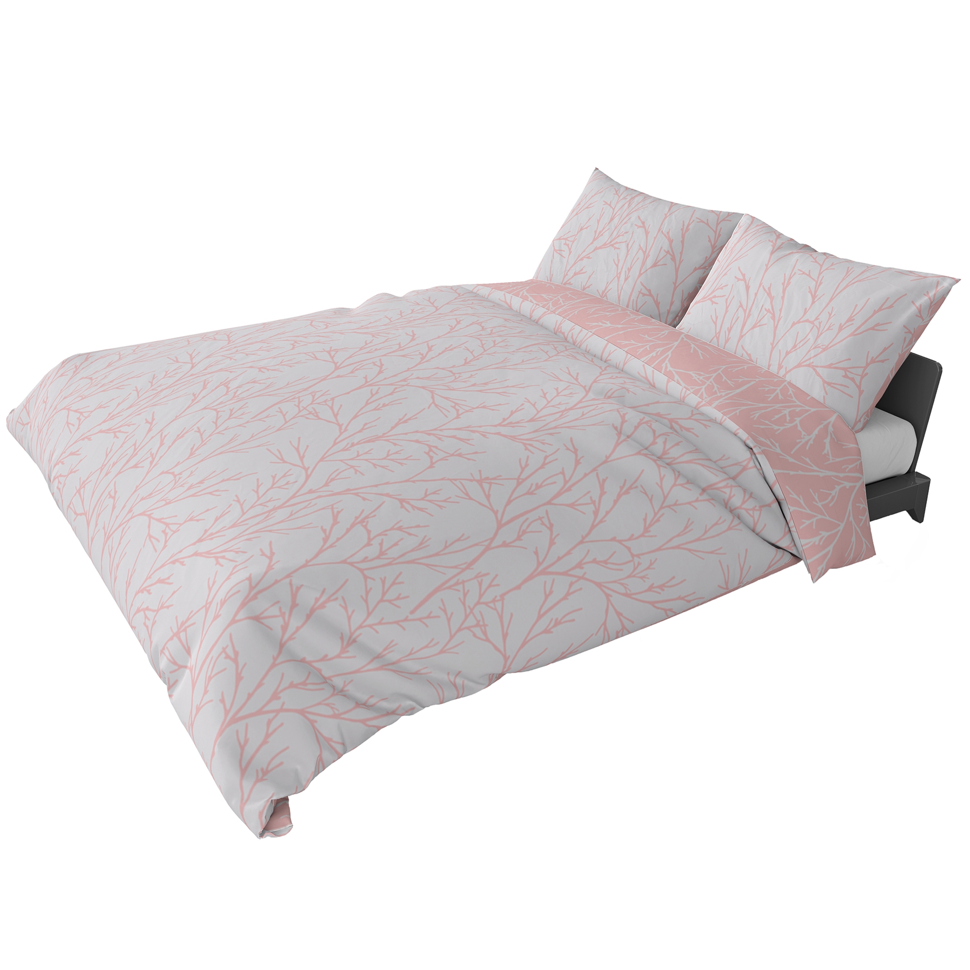 resm Brielle Queen Size Saten Nevresim Seti Pembe