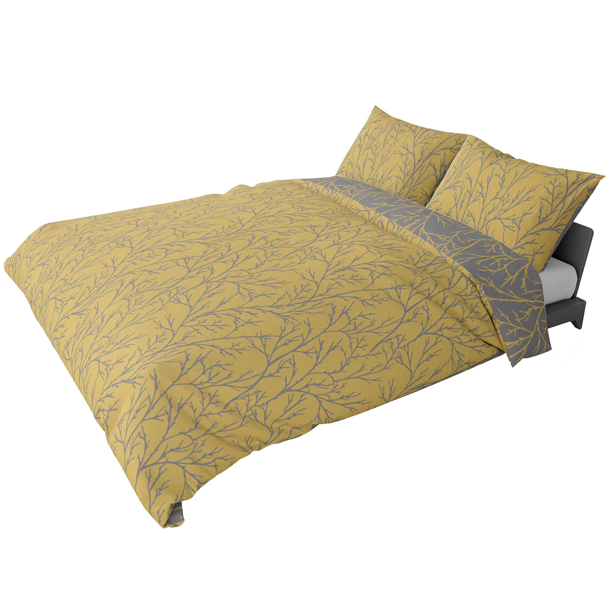 resm Brielle King Size Saten Nevresim Seti Sarı