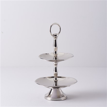 resm Linens Wawe 13x16x24 cm 2 Katlı Servis Gümüş