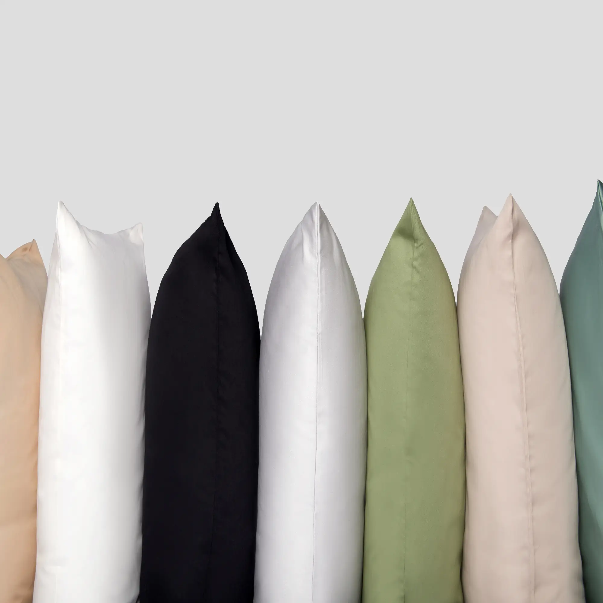 resm Linens Mix&Match Pamuk Saten 2'li Standart Yastık Kılıfı Seti Gri