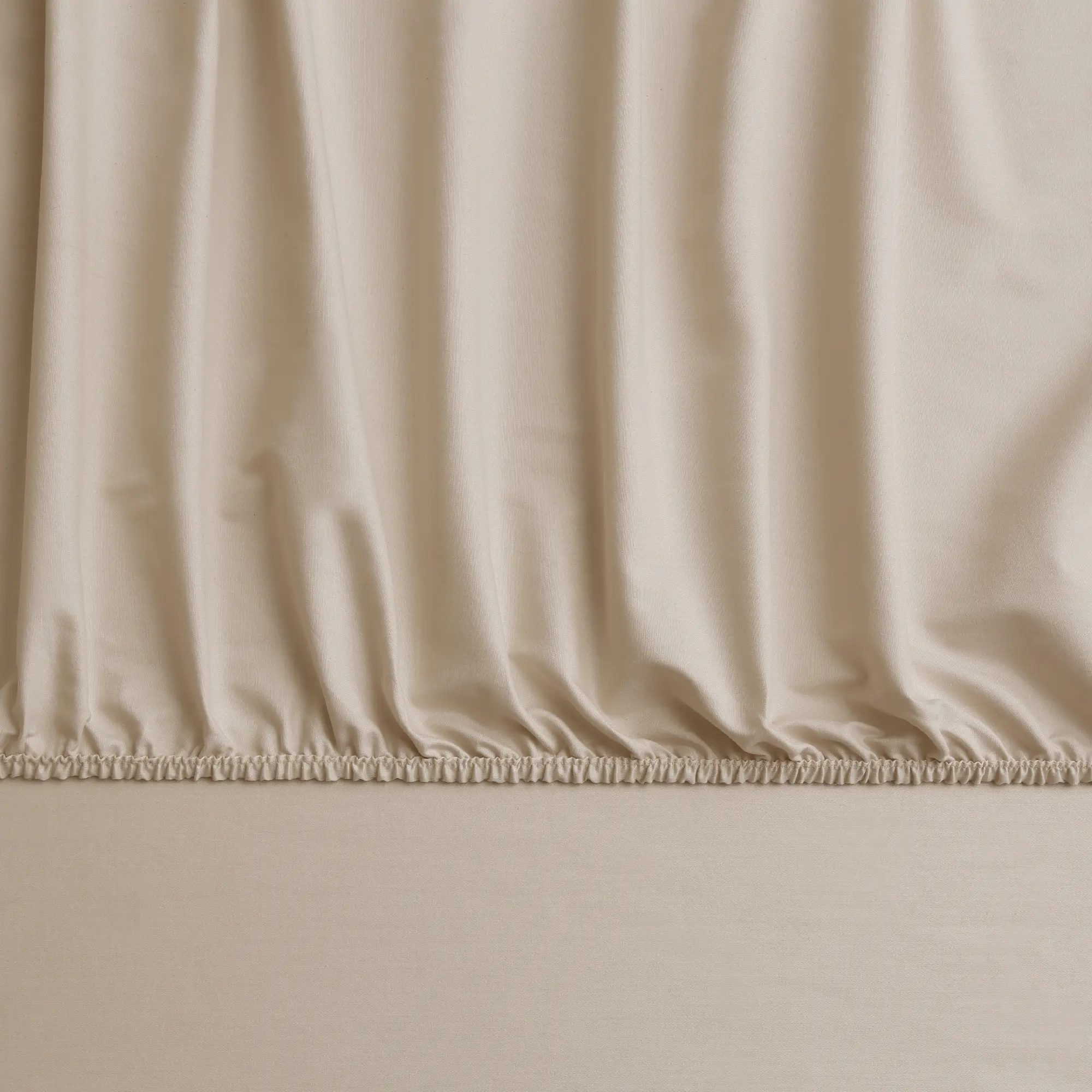 resm Linens Mix&Match Pamuk Saten Çift Kişilik Lastikli Çarşaf Camel