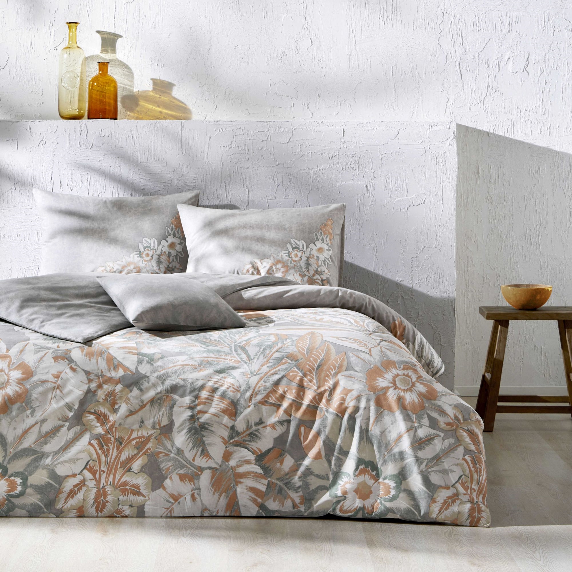 resm Taç Lana Ranforce Çift Kişilik Nevresim Takımı Gri