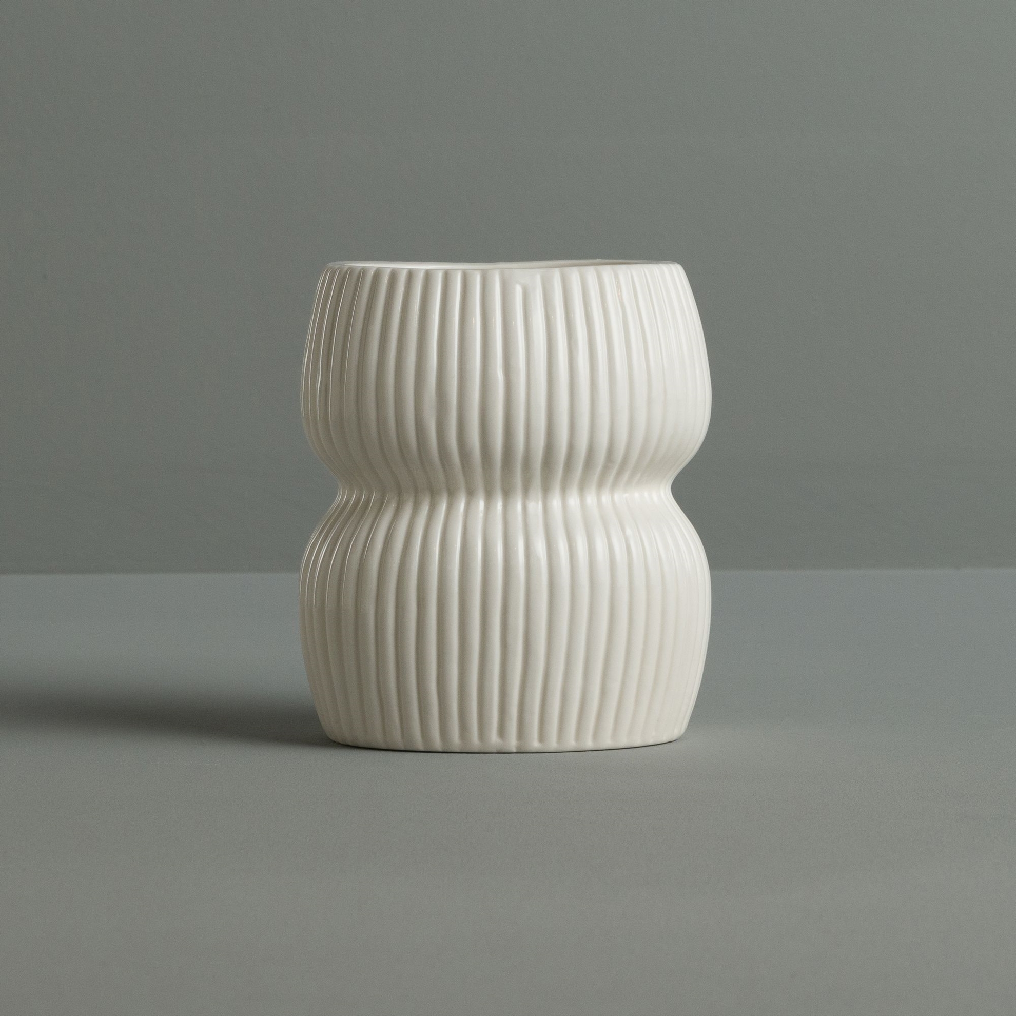 resm Linens Charles 14,2x12,1x16,7 cm Vazo Beyaz