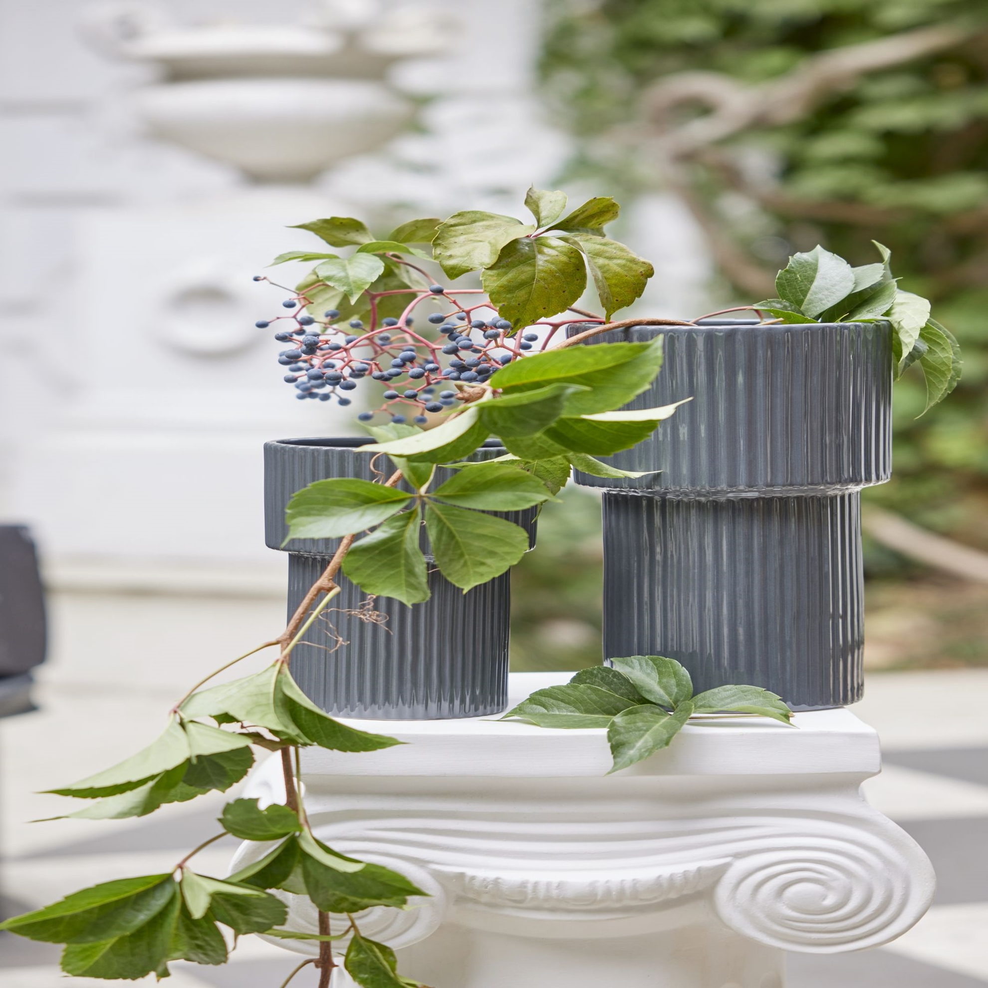 resm Linens Elvis 12x12x18,8 cm Vazo Antrasit