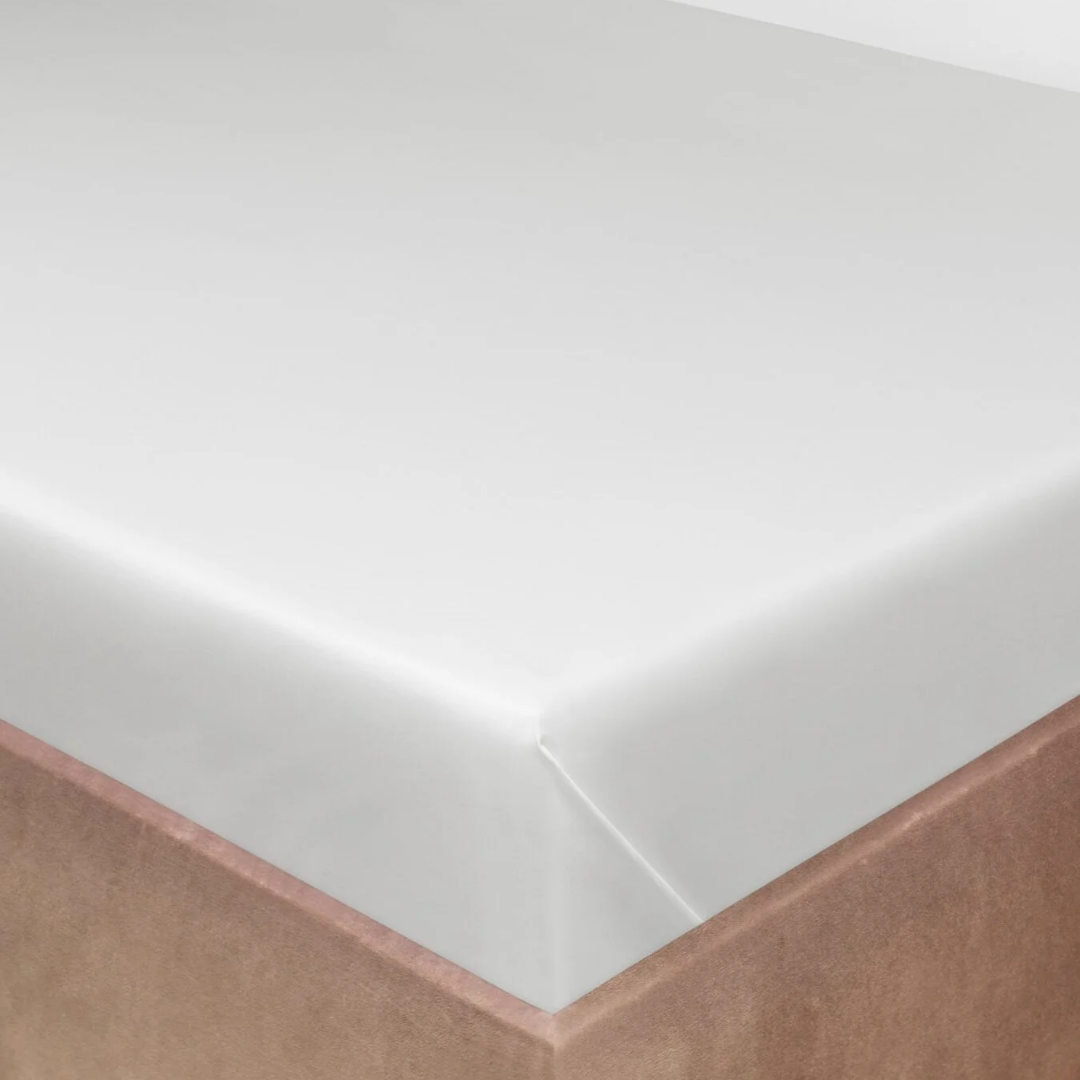 resm Valeron Luna Pamuk Saten Tek Kişilik Çarşaf Beyaz