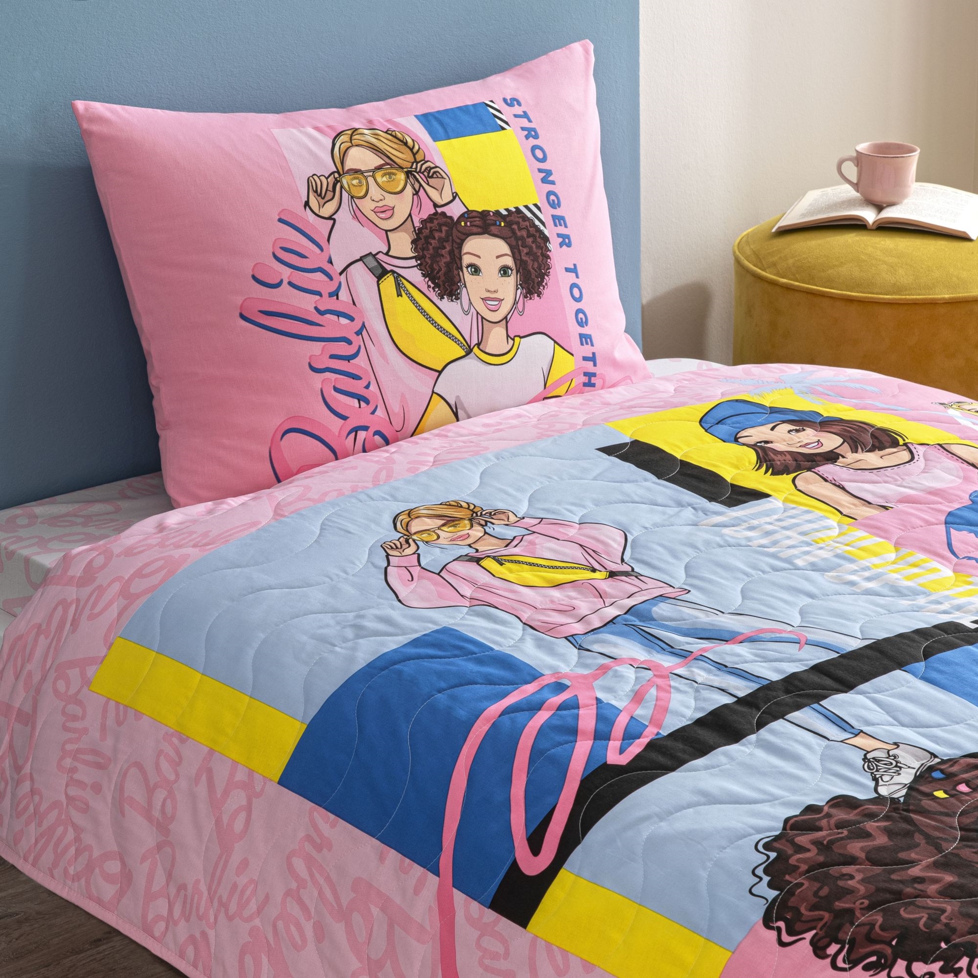 resm Taç Lisanslı Barbie Bright Tek Kişilik Pamuk Complete Set