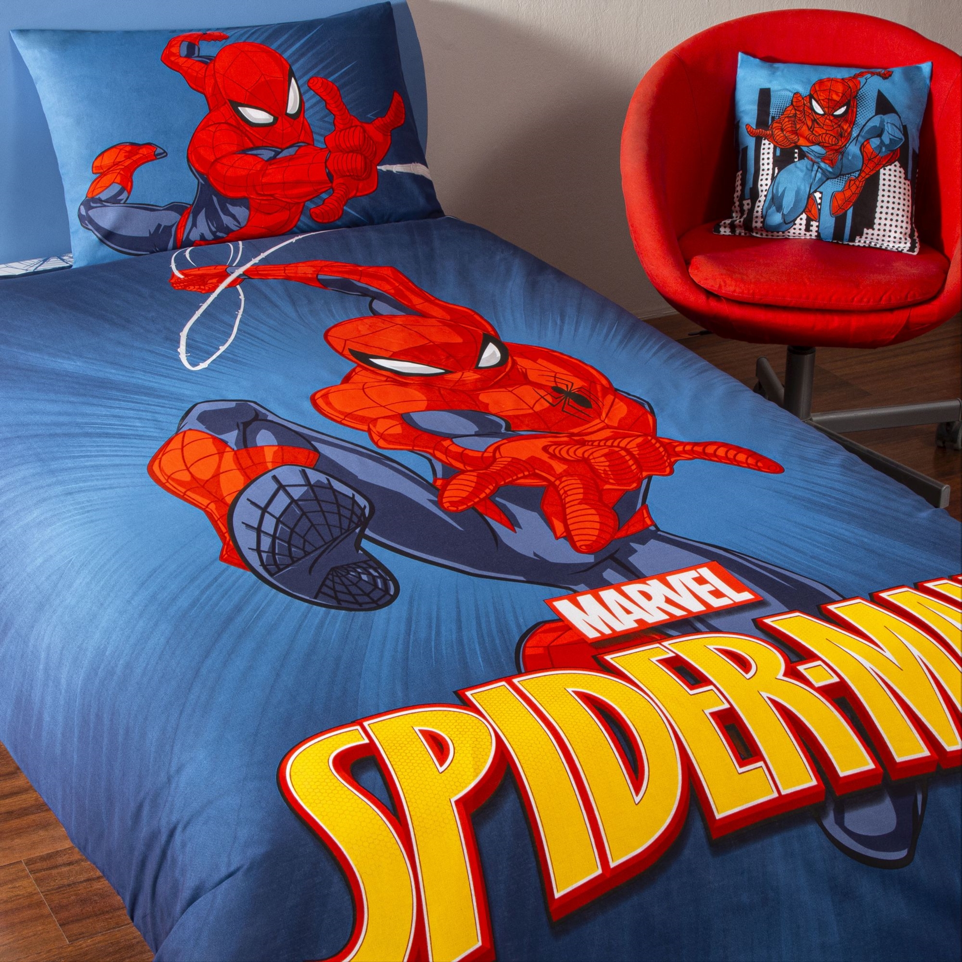 resm Taç Lisanslı Spiderman Classical Tek Kişilik Pamuk Nevresim Takımı