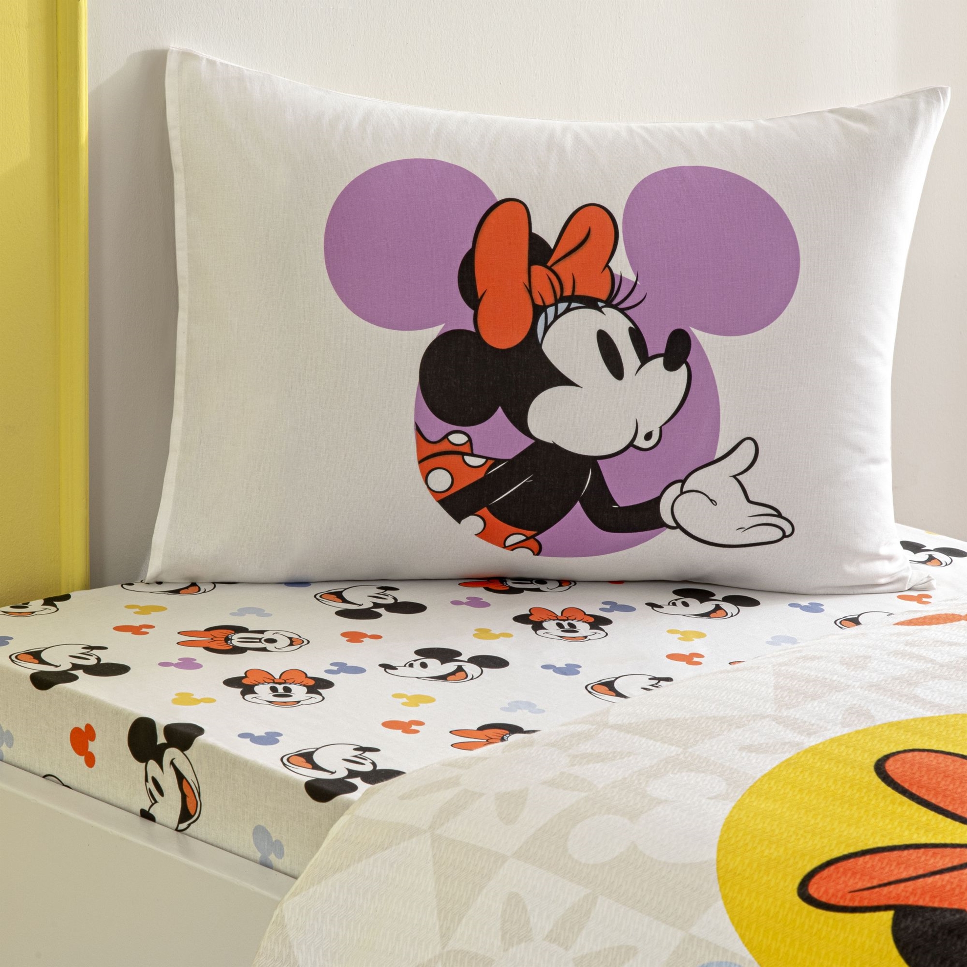 resm Taç Lisanslı Disney Minnie&Mickey BotanicTek Kişilik Pamuk Pike Takımı