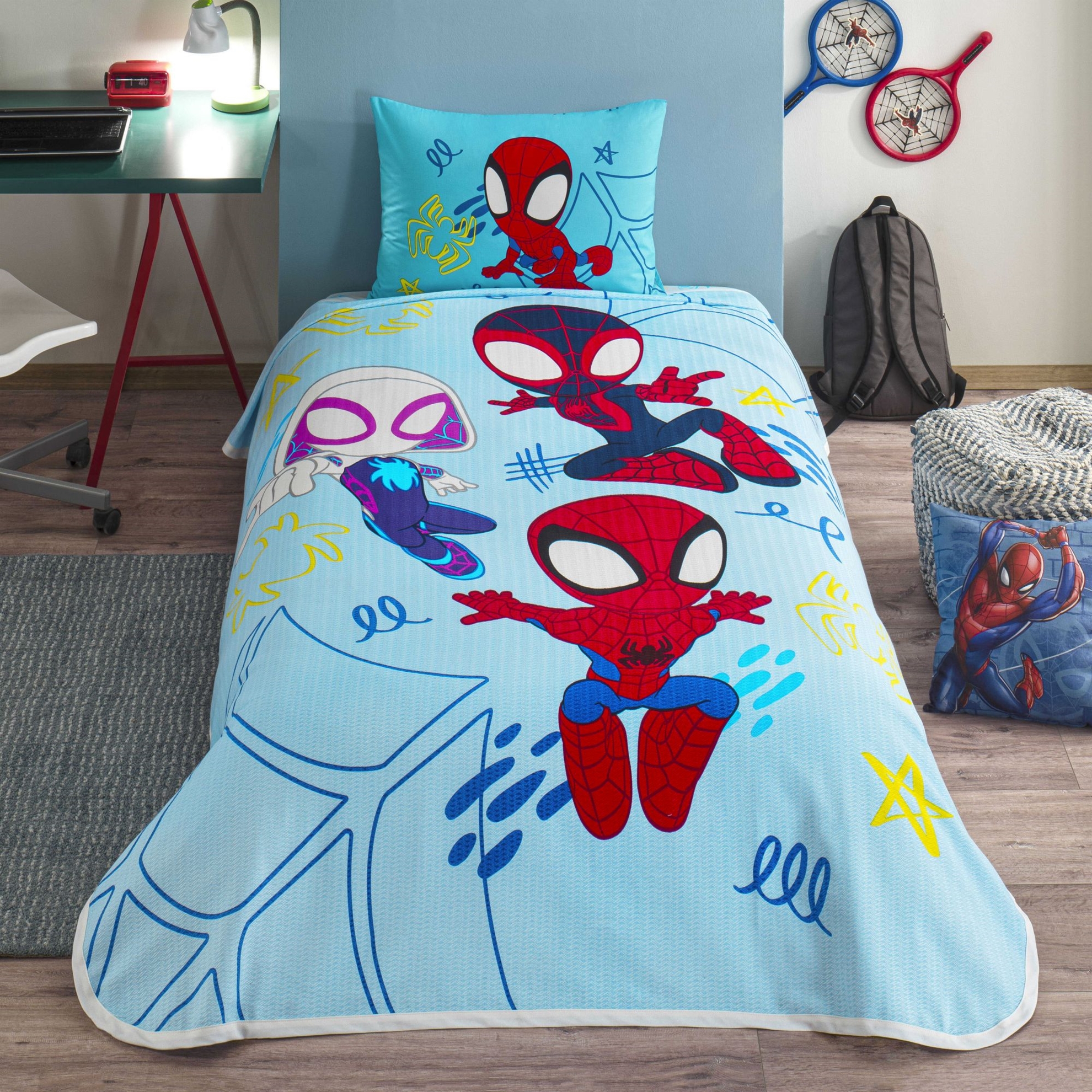 resm Taç Lisanslı Spidey Amazing TeamTek Kişilik Pamuk Pike Takımı