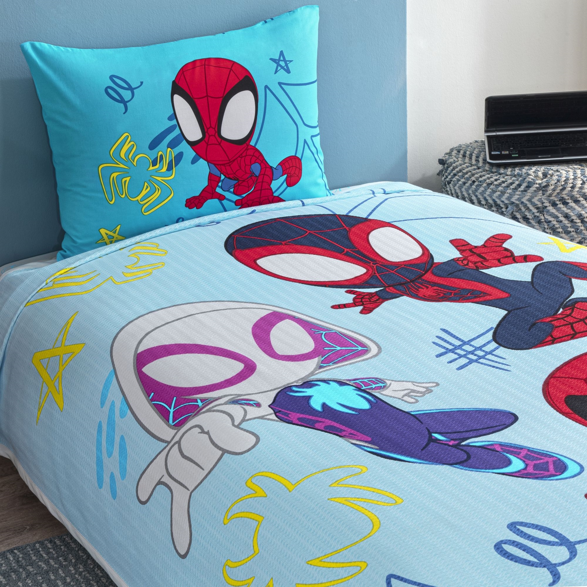 resm Taç Lisanslı Spidey Amazing TeamTek Kişilik Pamuk Pike Takımı