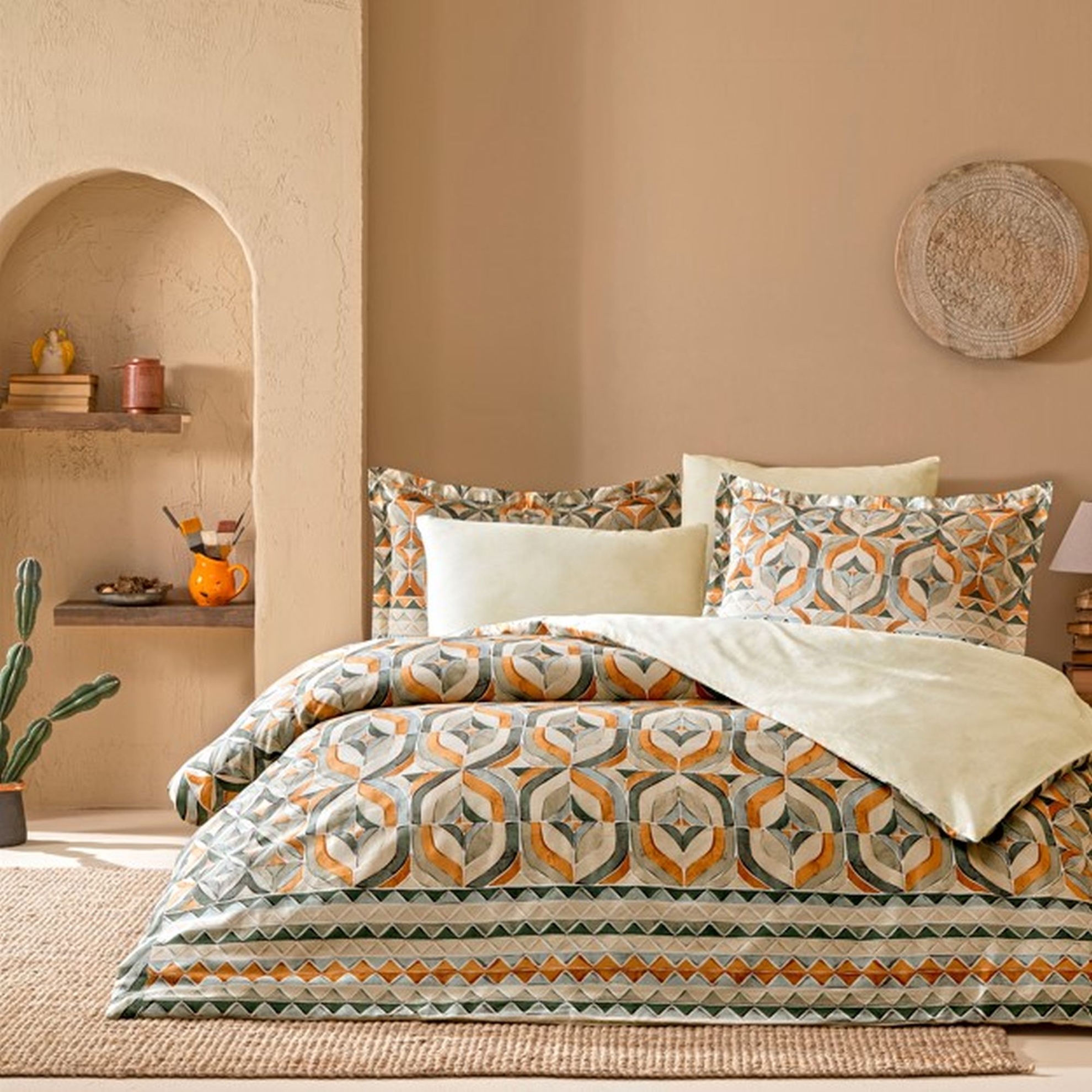 resm Linens Sc Fresnel Nevresim Takımı Çift Kişilik Turuncu