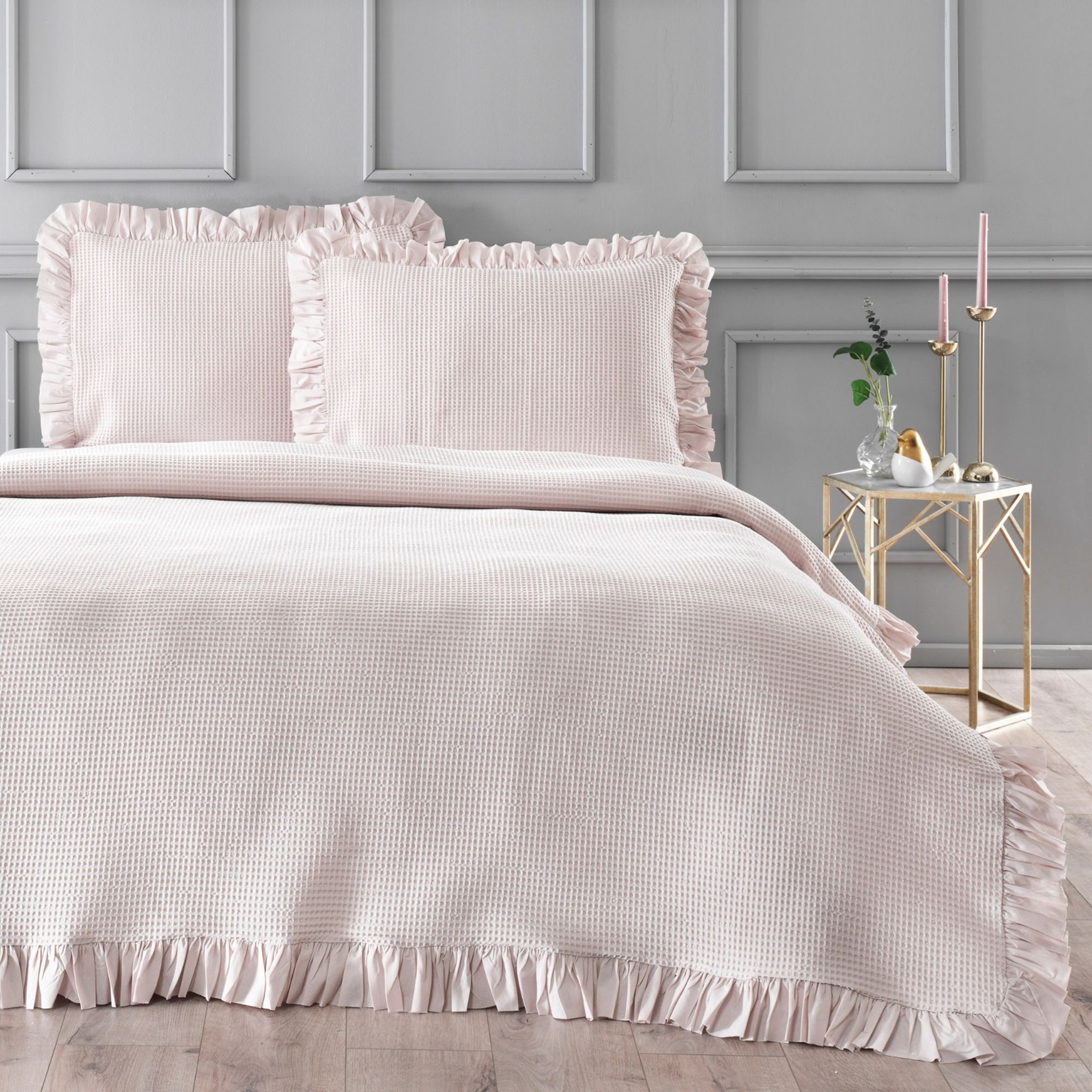 resm Linens Bsp Tek Kişilik Yatak Örtüsü Seti Taş