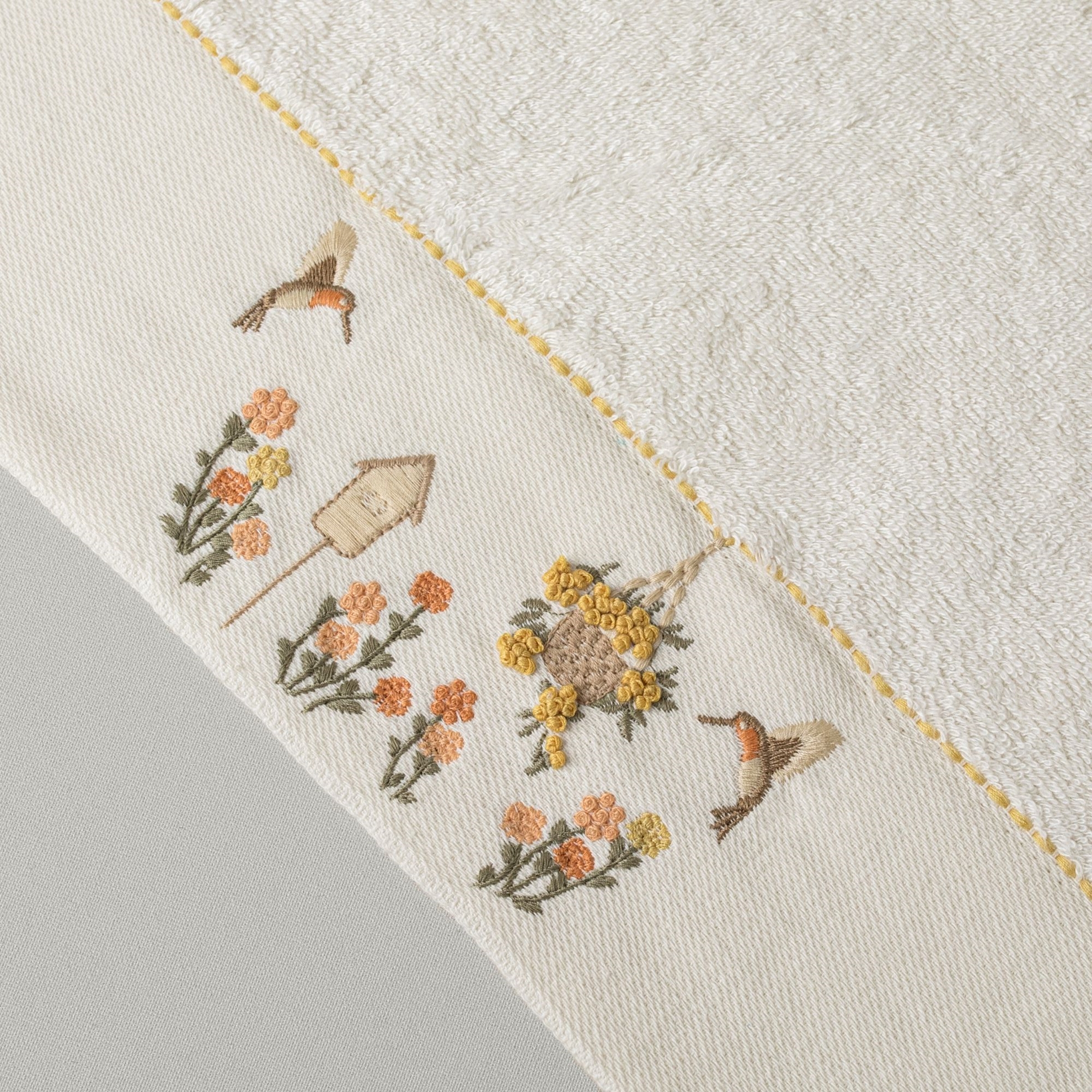 resm Linens Fleurs Bambu Yüz Havlusu 50x85 Cm Ekru