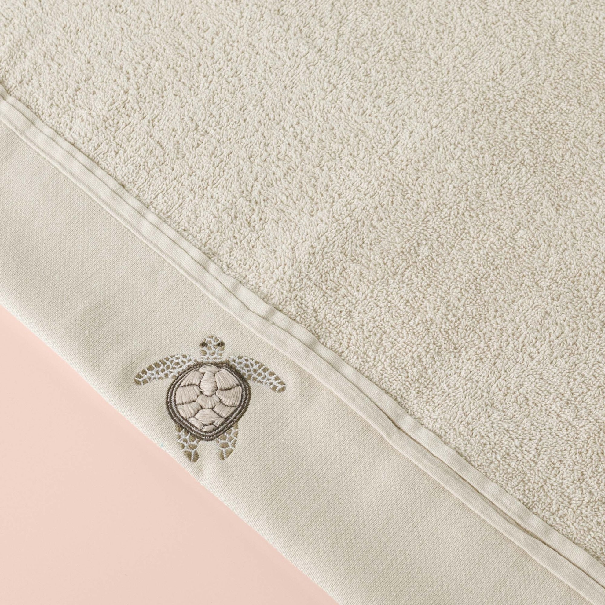 resm Linens Turtles Pamuk Yüz Havlusu 50X85 Cm Bej