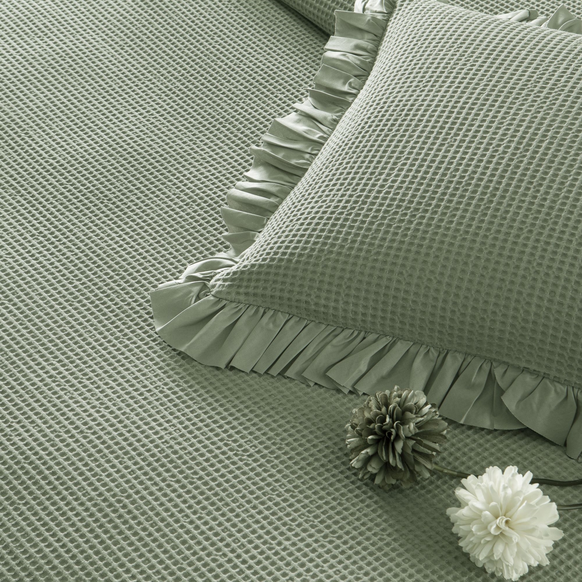 resm Linens Bsp Çİft Kişilik Yatak Örtüsü Seti Yeşil