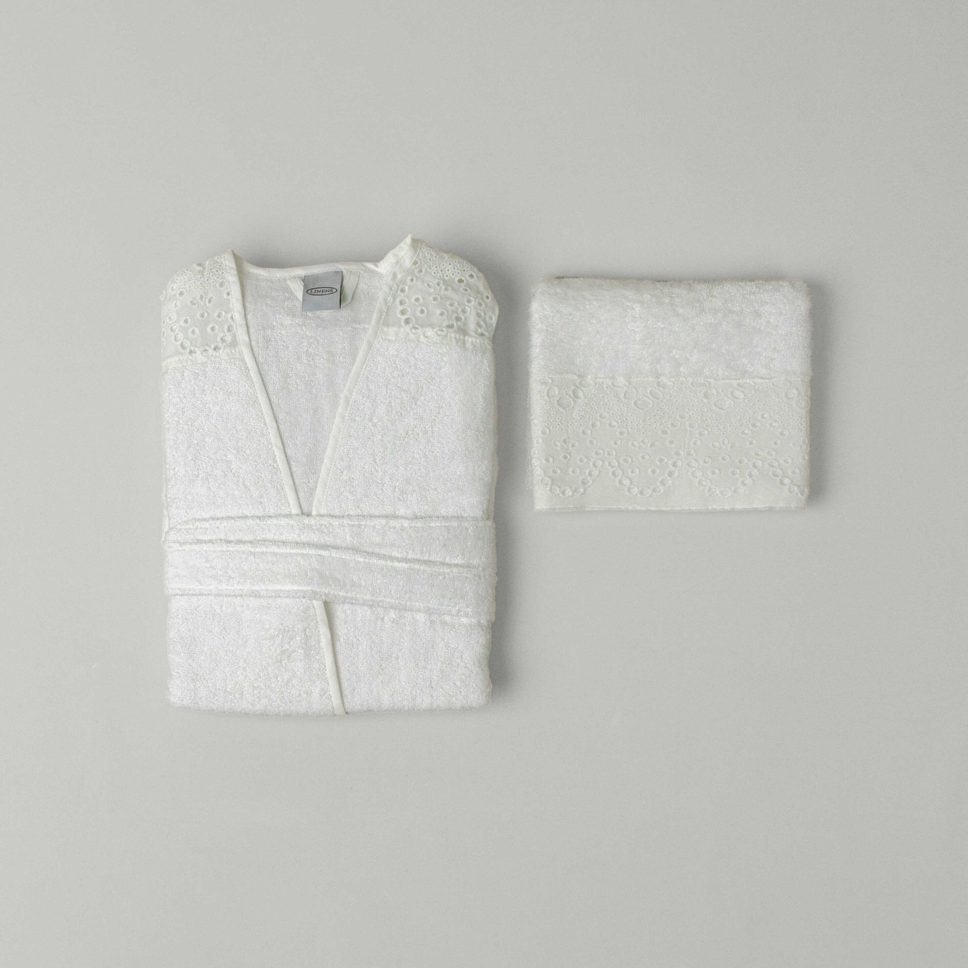 resm Linens Elia Bambu s/m Bornoz Seti Beyaz