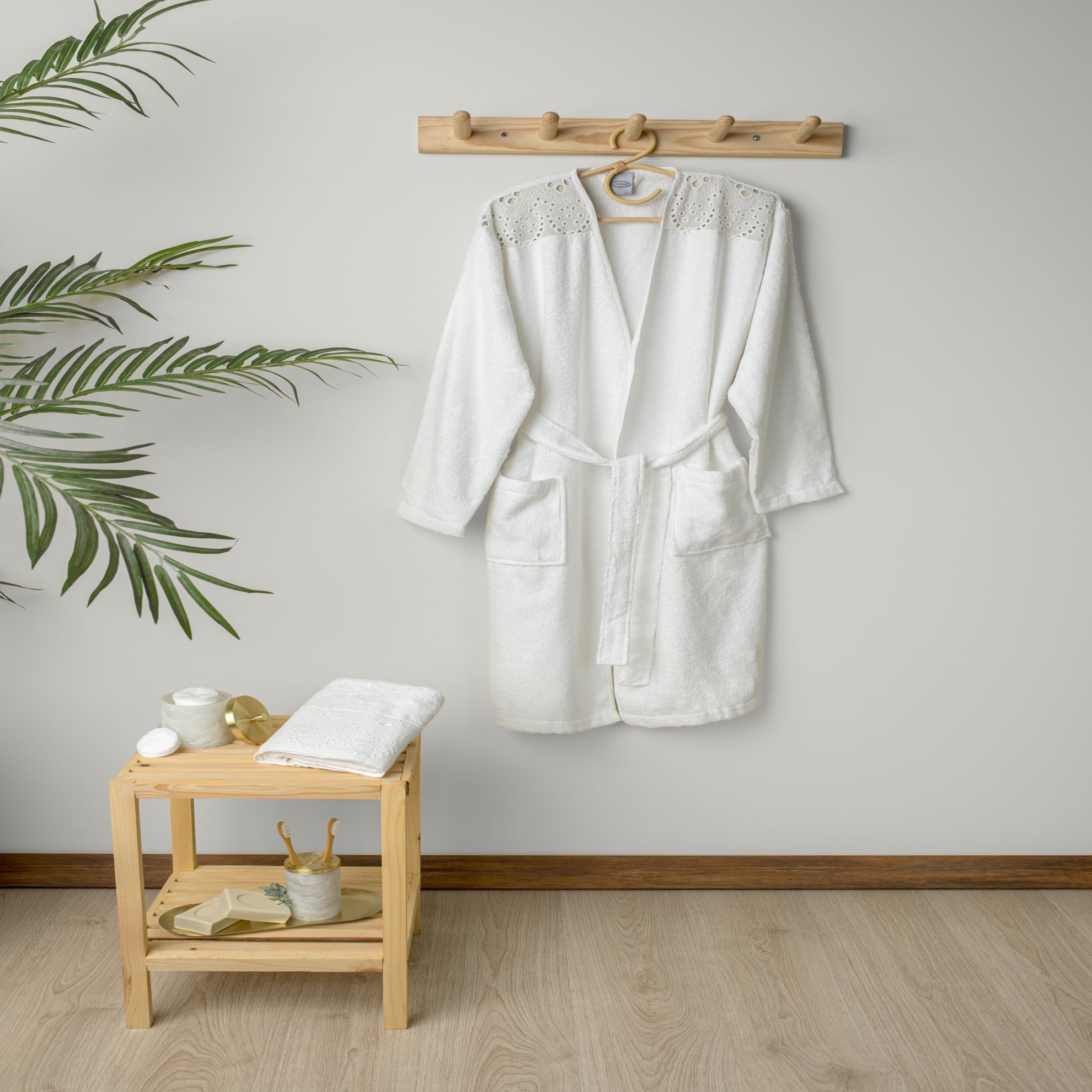 resm Linens Elia Bambu m/l Bornoz Seti Beyaz