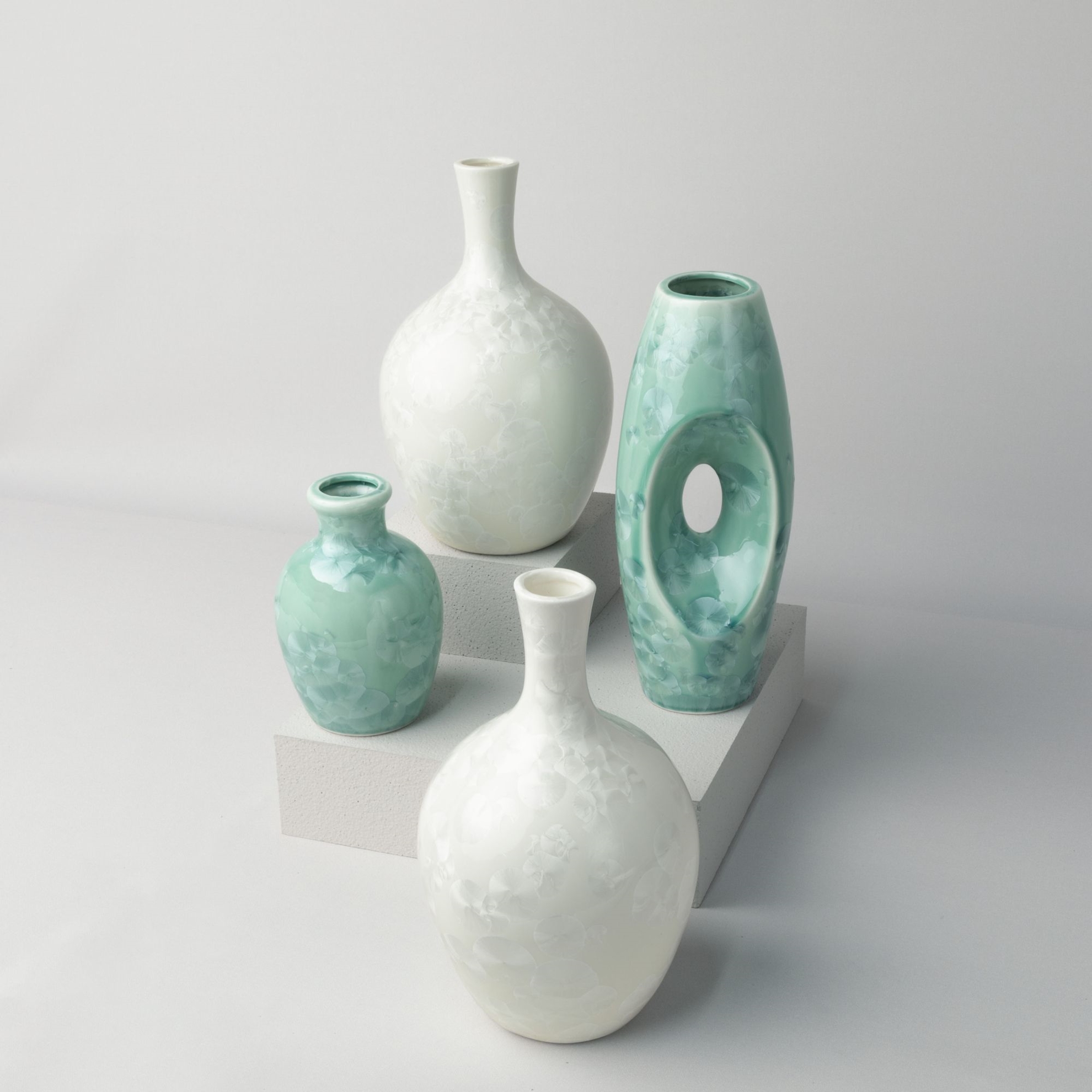 resm Linens Pearl Porselen 12x12x17,5 cm Vazo Yeşil