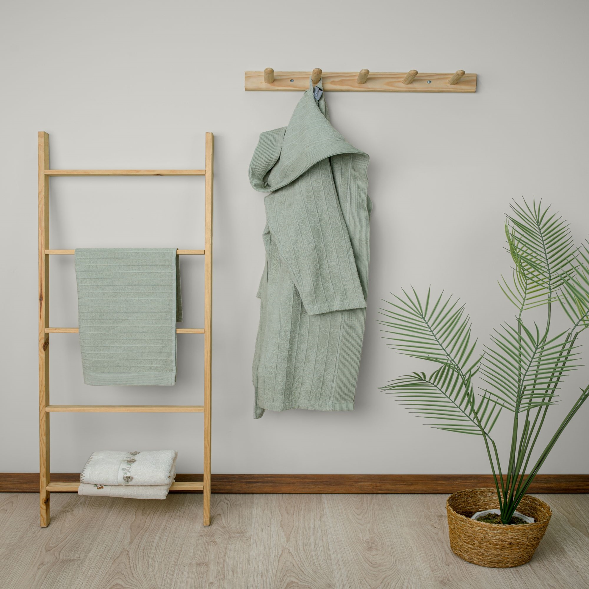 resm Linens Jolia Pamuk m/l Bornoz Seti Adaçayı