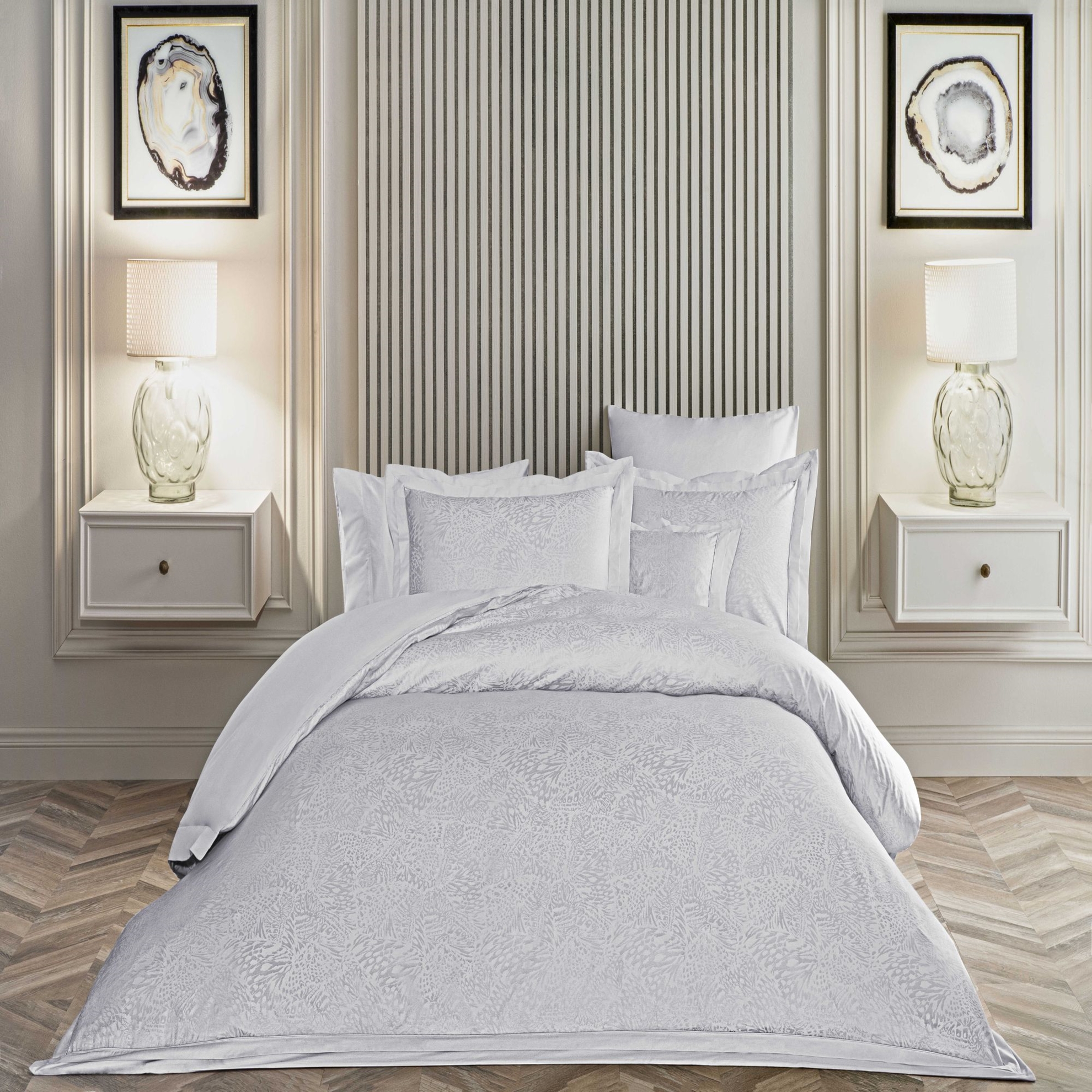 resm Valeron Amedeo Jakar Çift Kişilik Nevresim Takımı Gri